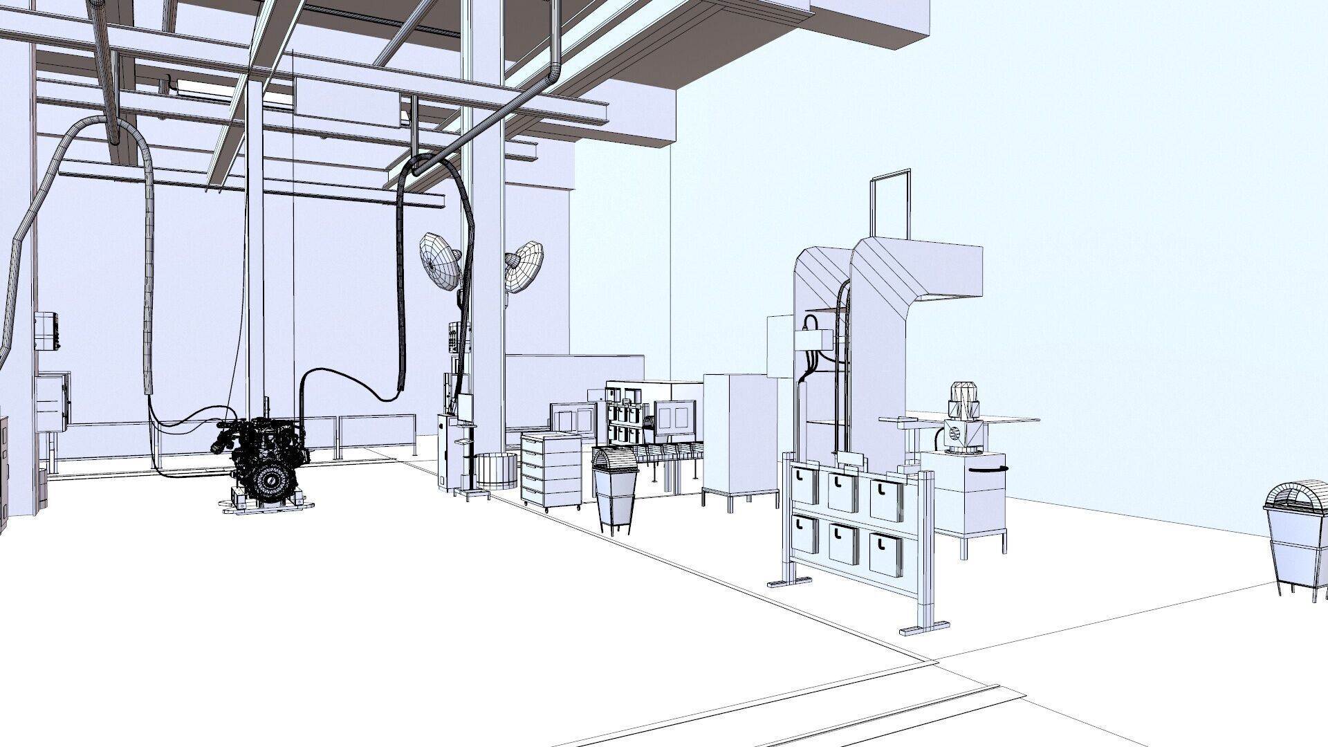 Industrial Warehouse Low-poly 3D model_19