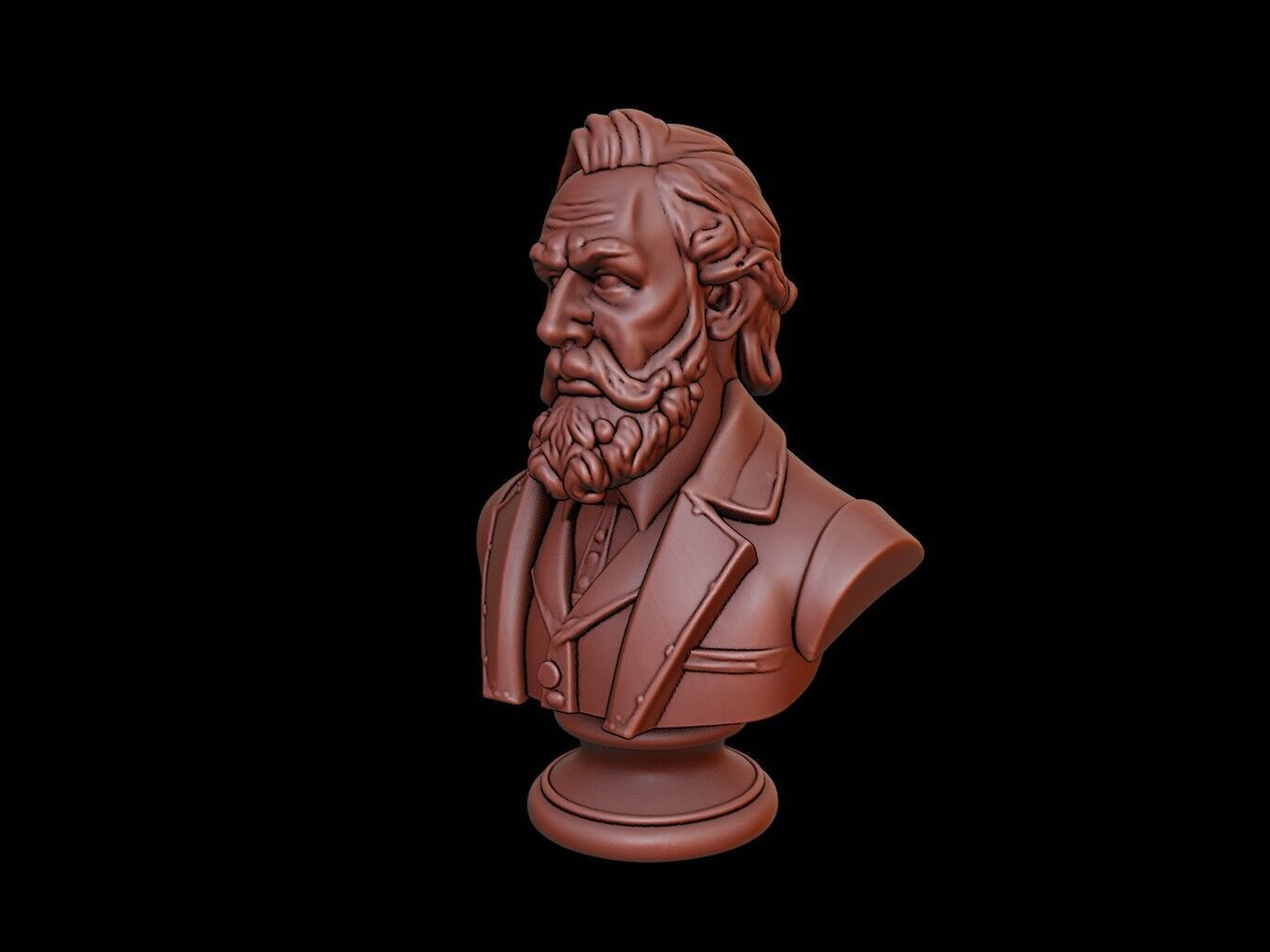 Victorian Noble Bust 3D print model_2