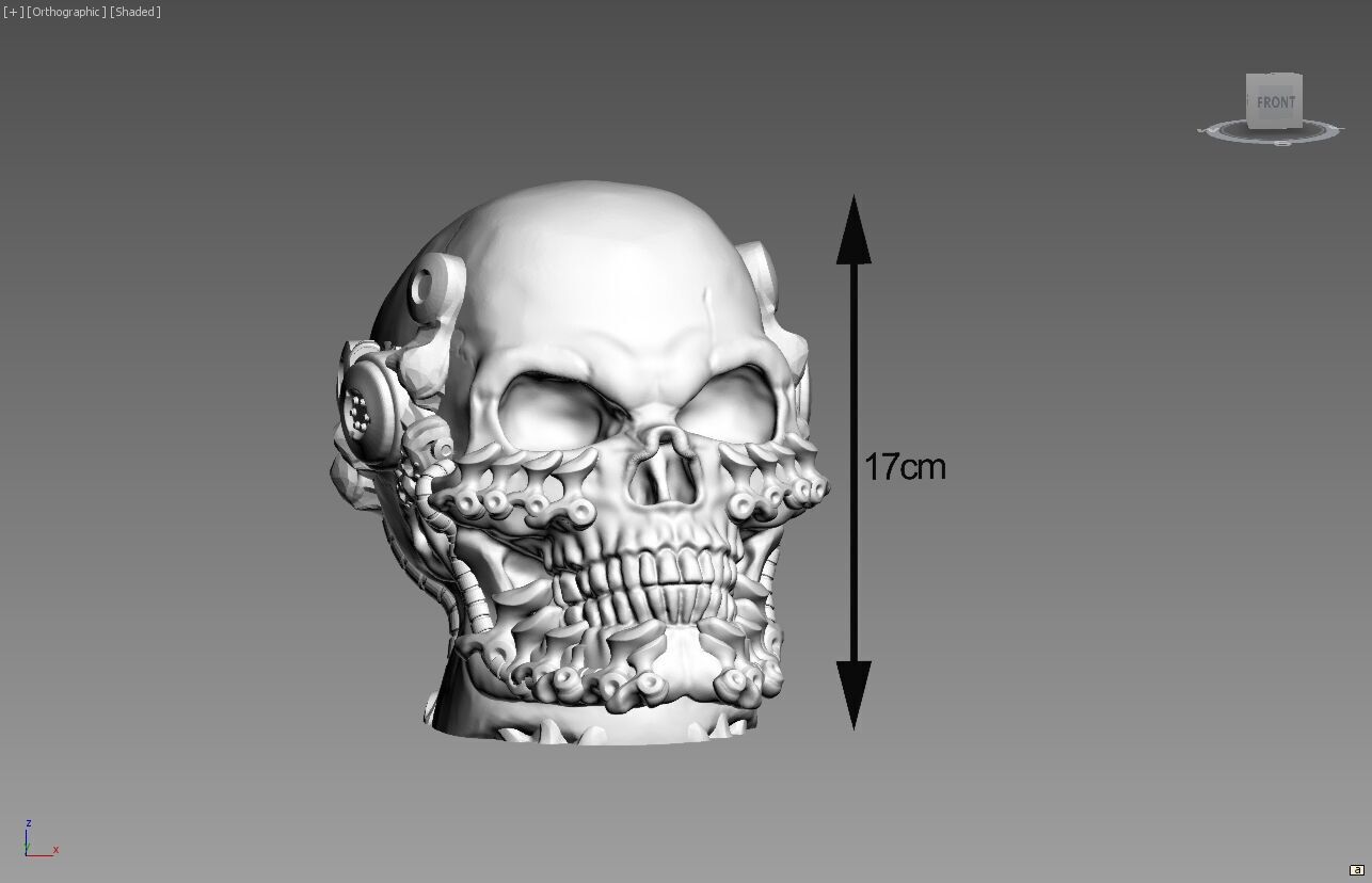 Robot Skull Headphone Stand 3D print model_4