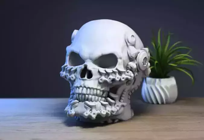 Robot Skull Headphone Stand