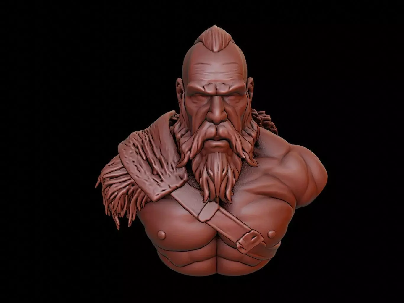 Viking Berserker Bust 3D print model_0