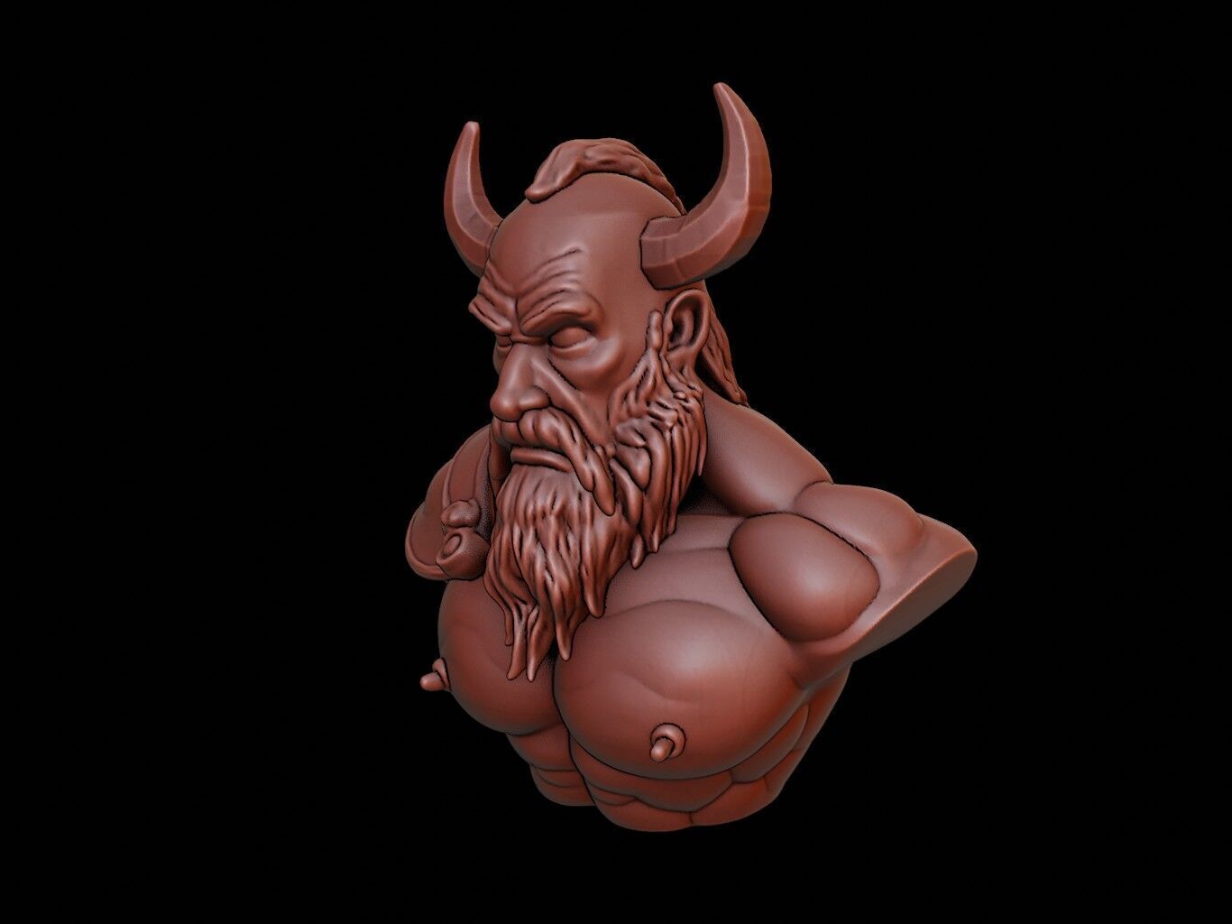 Viking Berserker Bust 3D print model_2