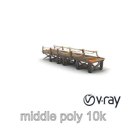 Weathered Bridge Infrastructure model pack Low-poly 3D model