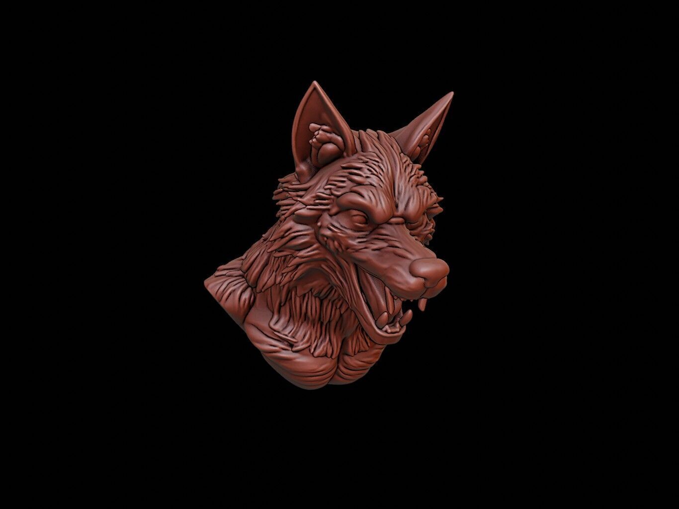 Werewolf Bust 3D print model_1