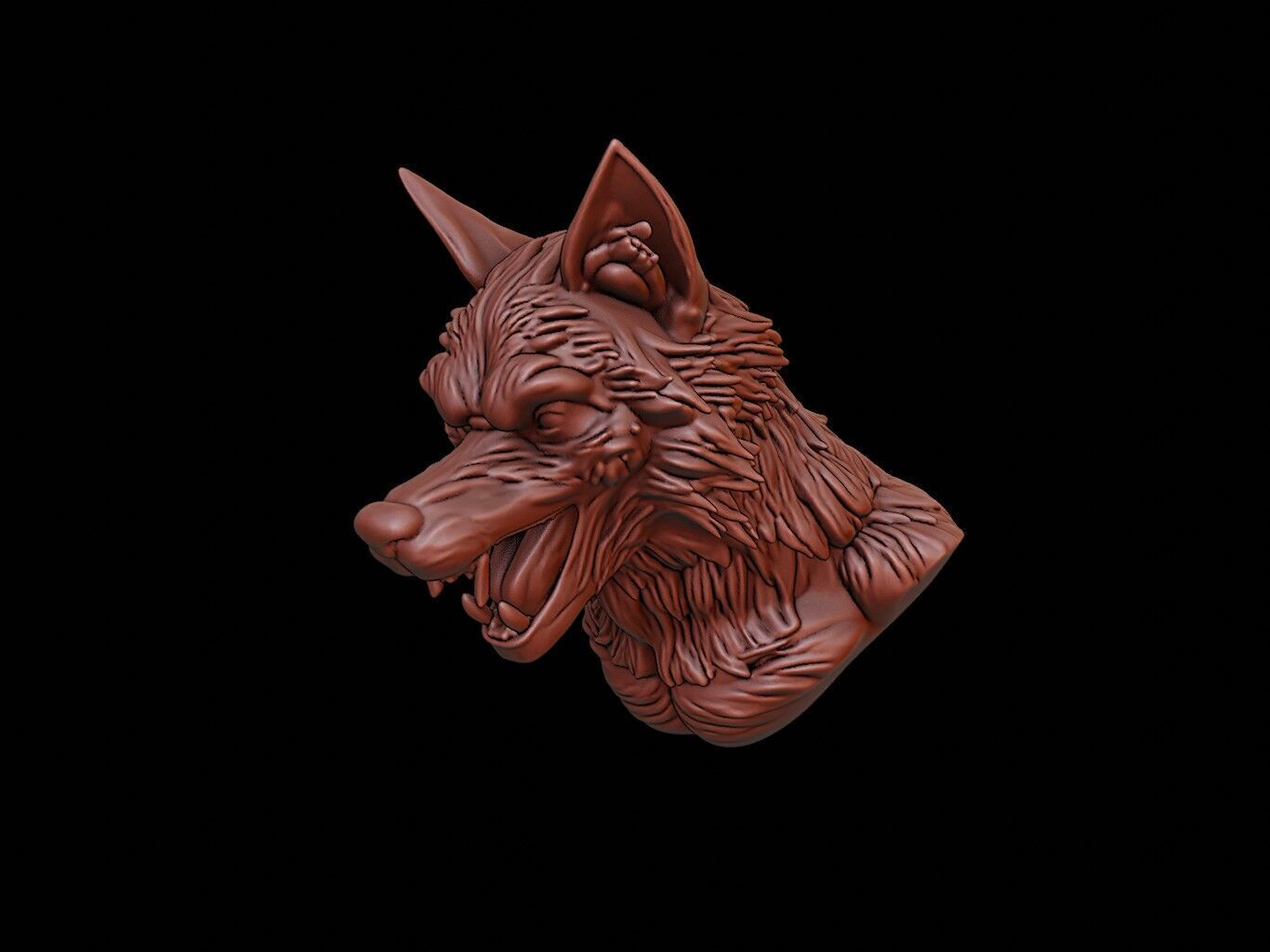 Werewolf Bust 3D print model_2