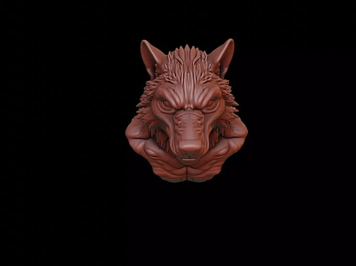 Werewolf Bust 3D print model_0