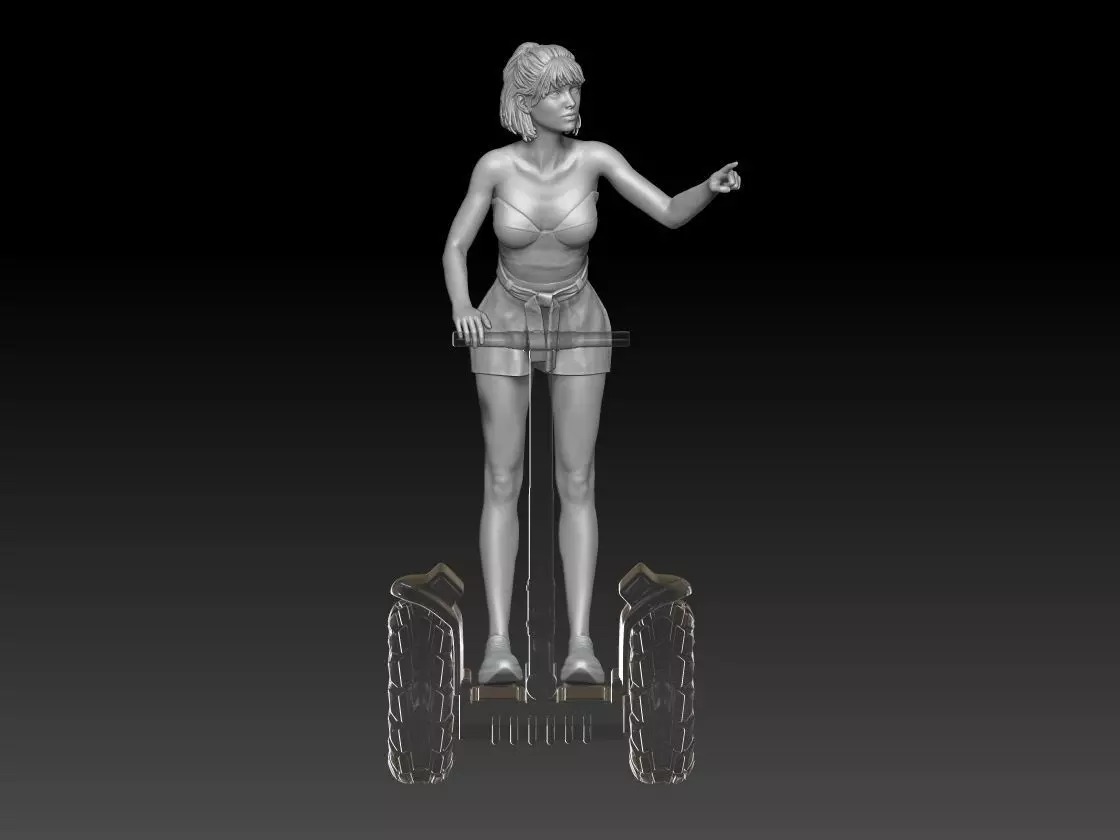 Tourists on Segway girl 2 3D print model_0