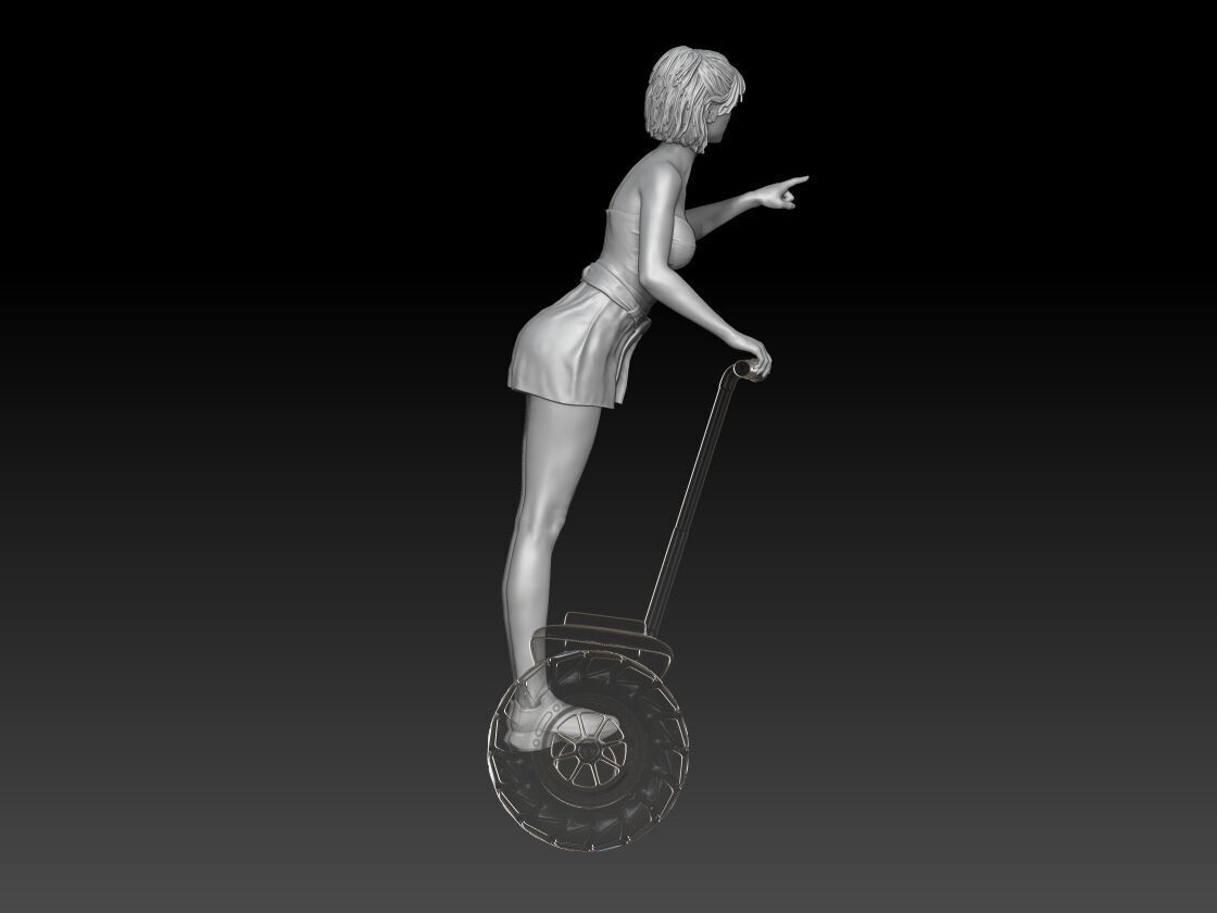 Tourists on Segway girl 2 3D print model_3