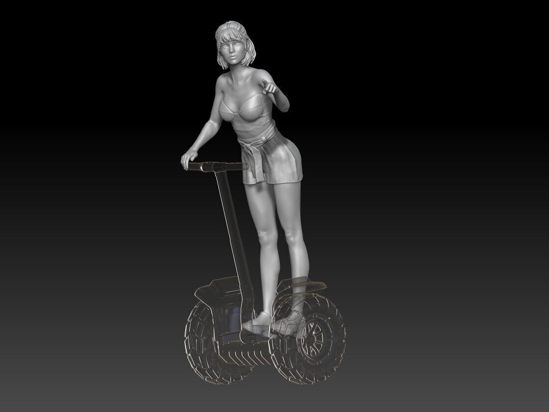 Tourists on Segway girl 2 3D print model_1