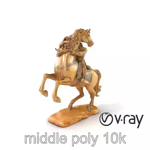 Renaissance Horse and Rider Sculpture model pack