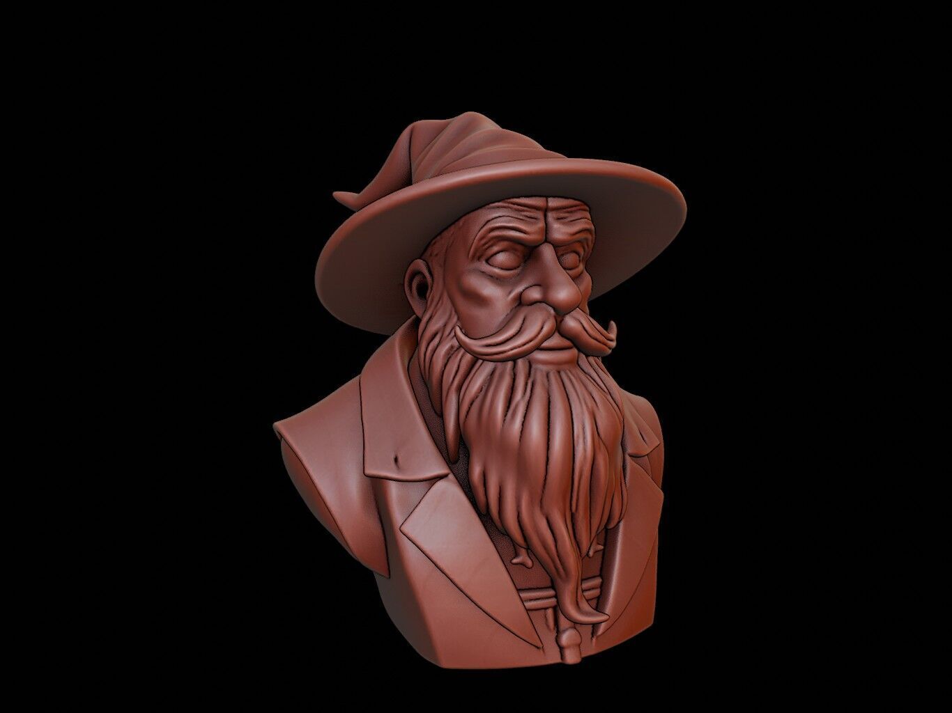 Wizard Bust 3D print model_1