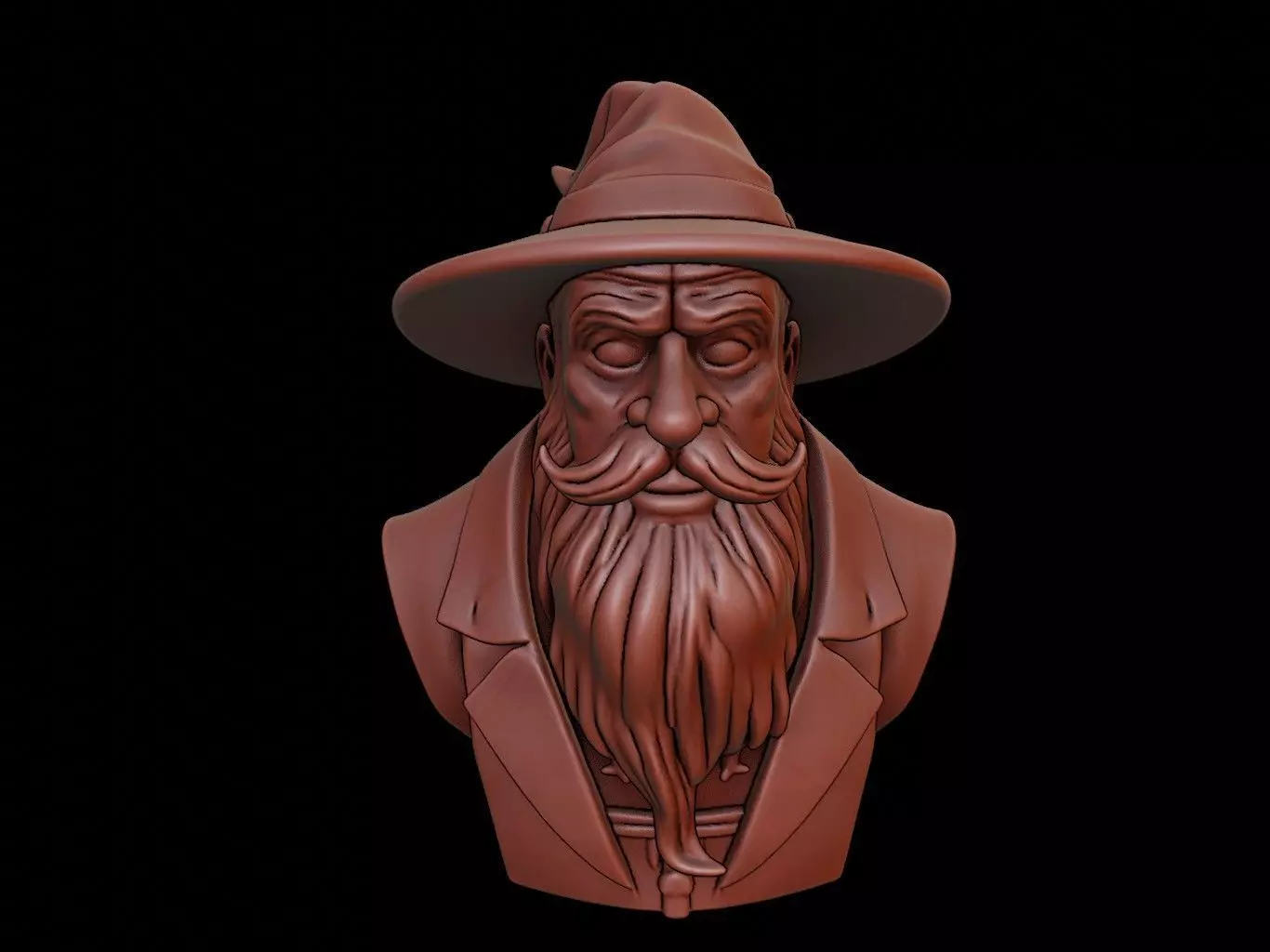 Wizard Bust 3D print model_0