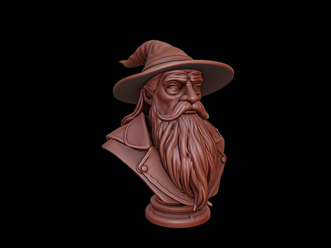 Wizard Bust 3D print model_1