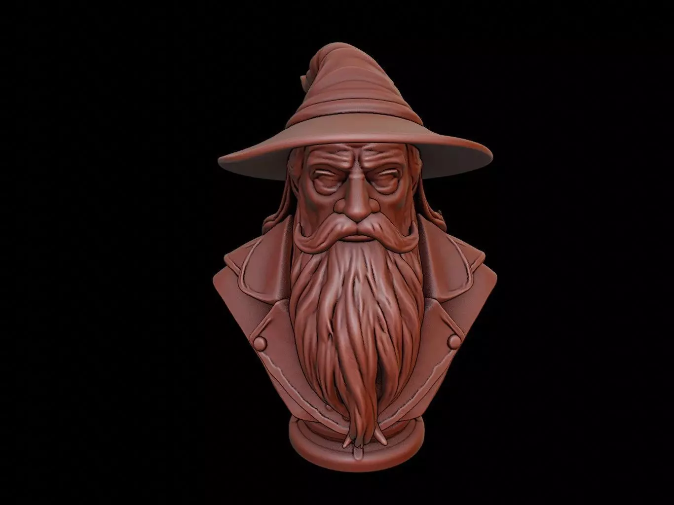 Wizard Bust 3D print model_0