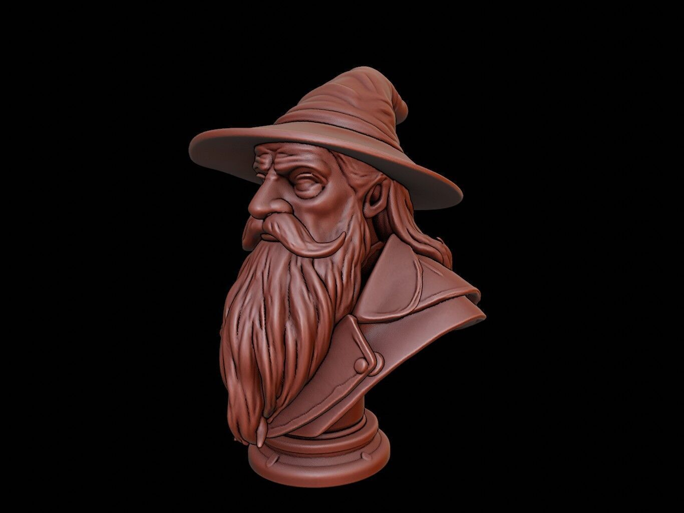 Wizard Bust 3D print model_2