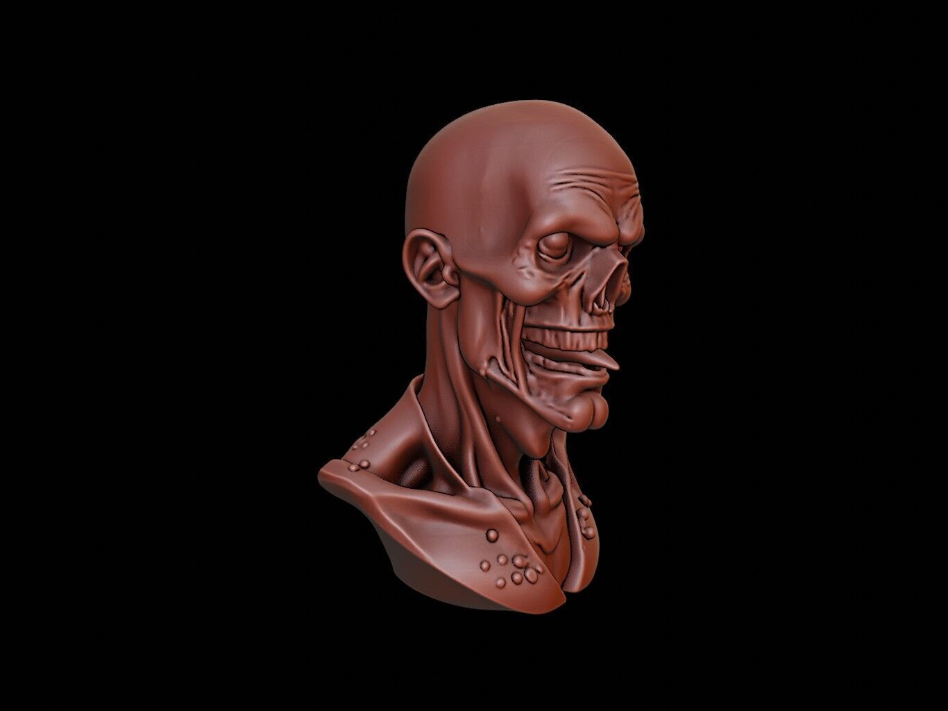 Zombie Bust 3D print model_1