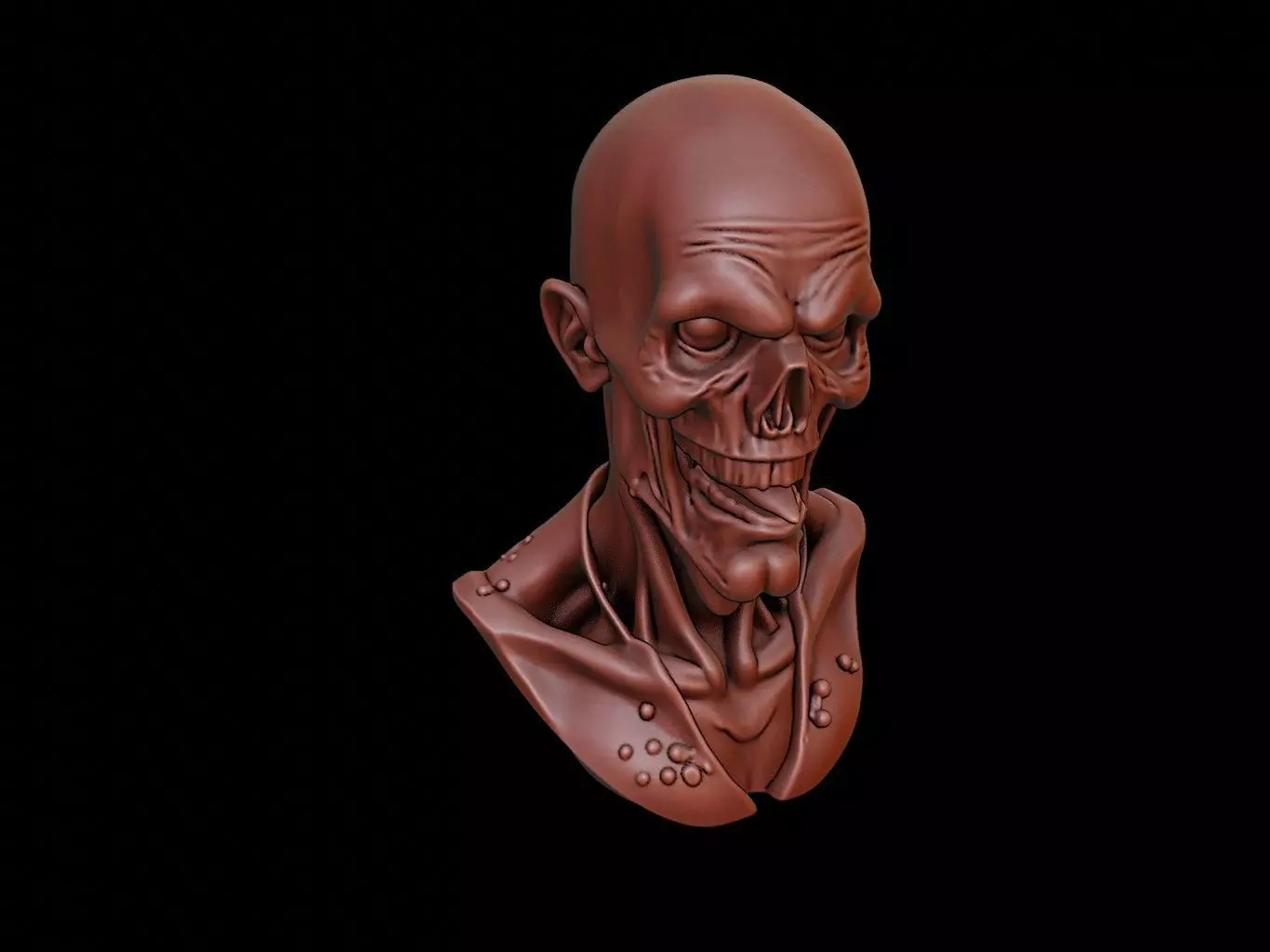 Zombie Bust 3D print model_0