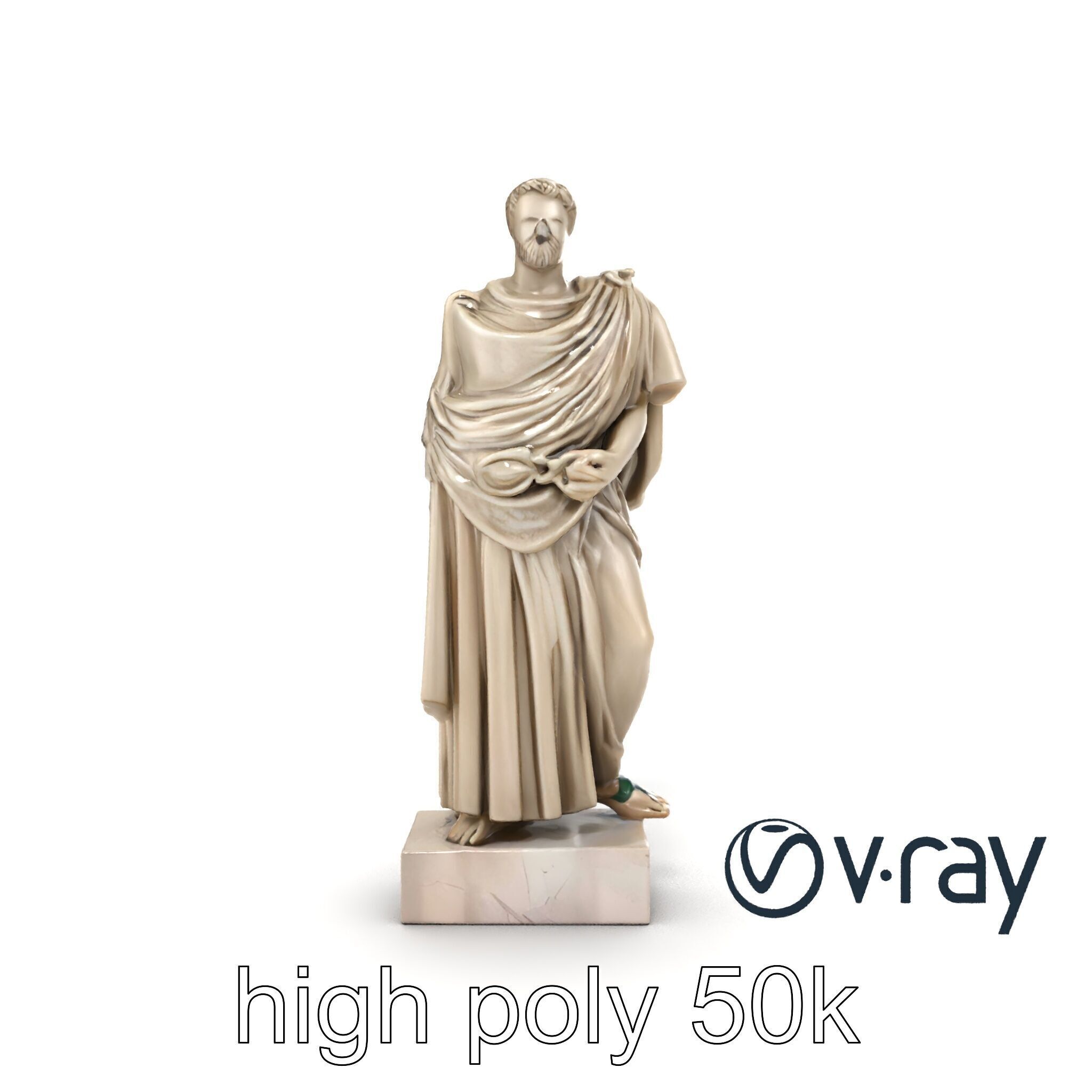 Charioteer of Delphi Statue model pack Low-poly 3D model_18