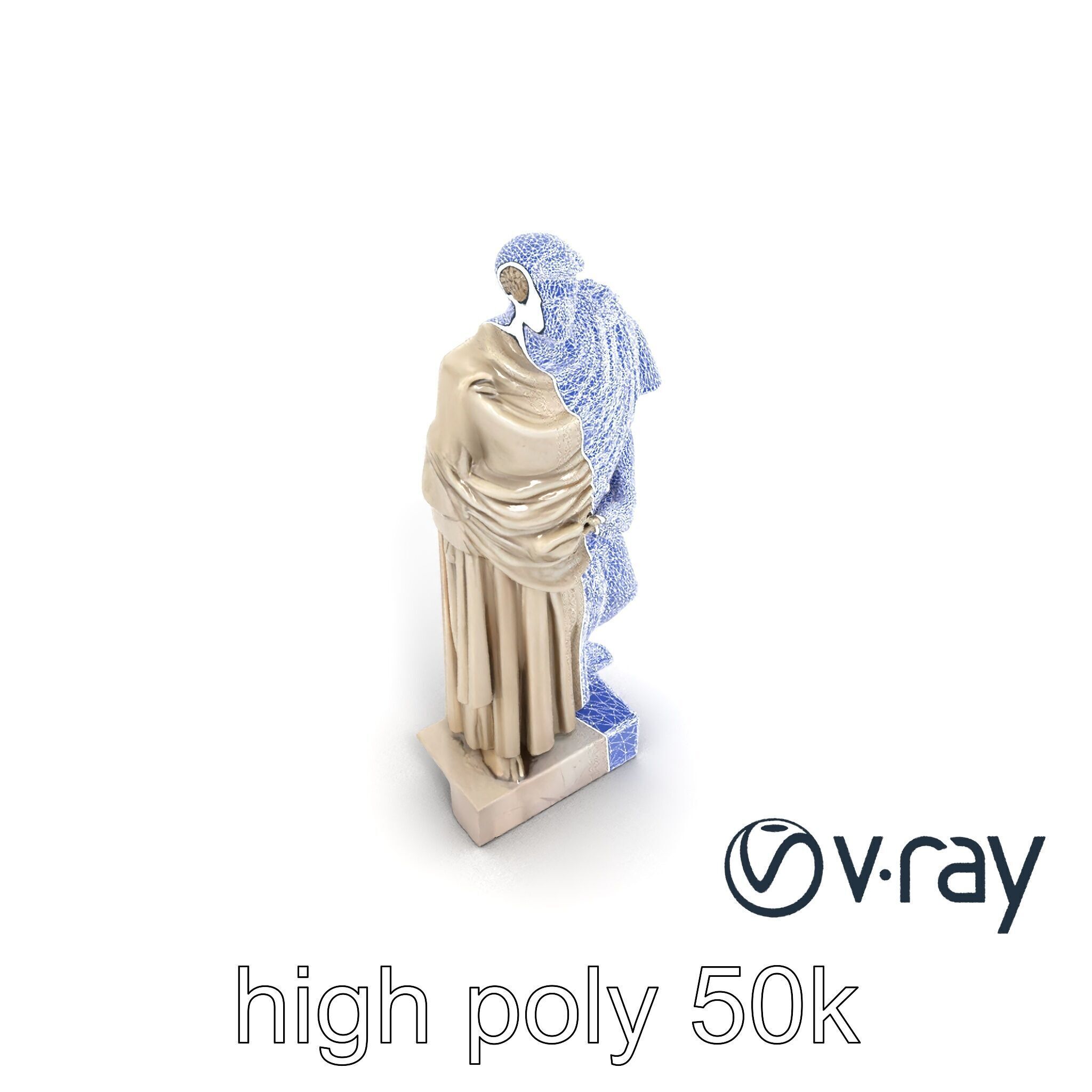 Charioteer of Delphi Statue model pack Low-poly 3D model_24