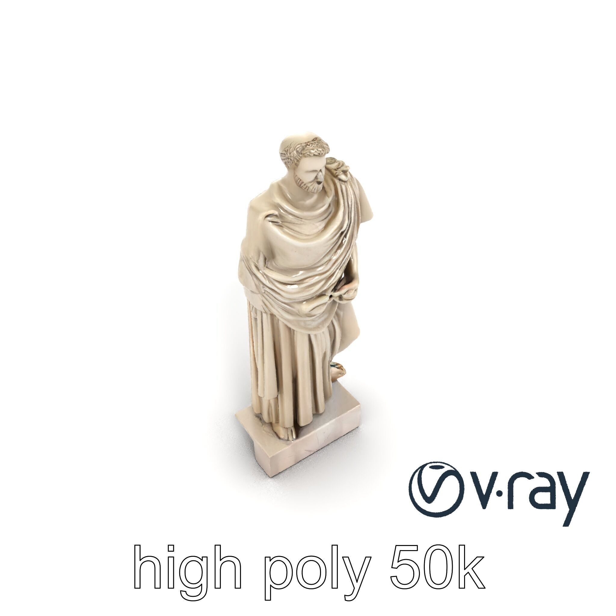 Charioteer of Delphi Statue model pack Low-poly 3D model_19