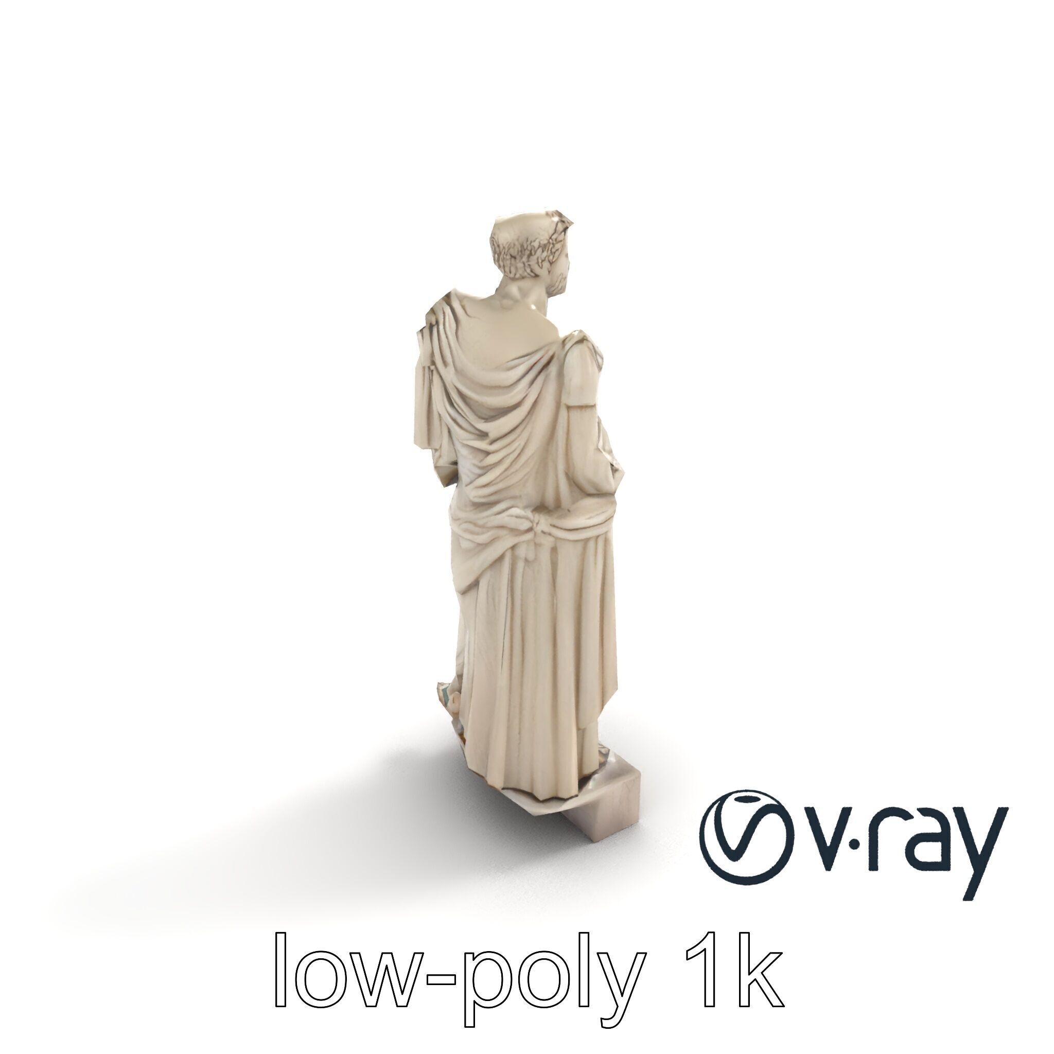 Charioteer of Delphi Statue model pack Low-poly 3D model_9