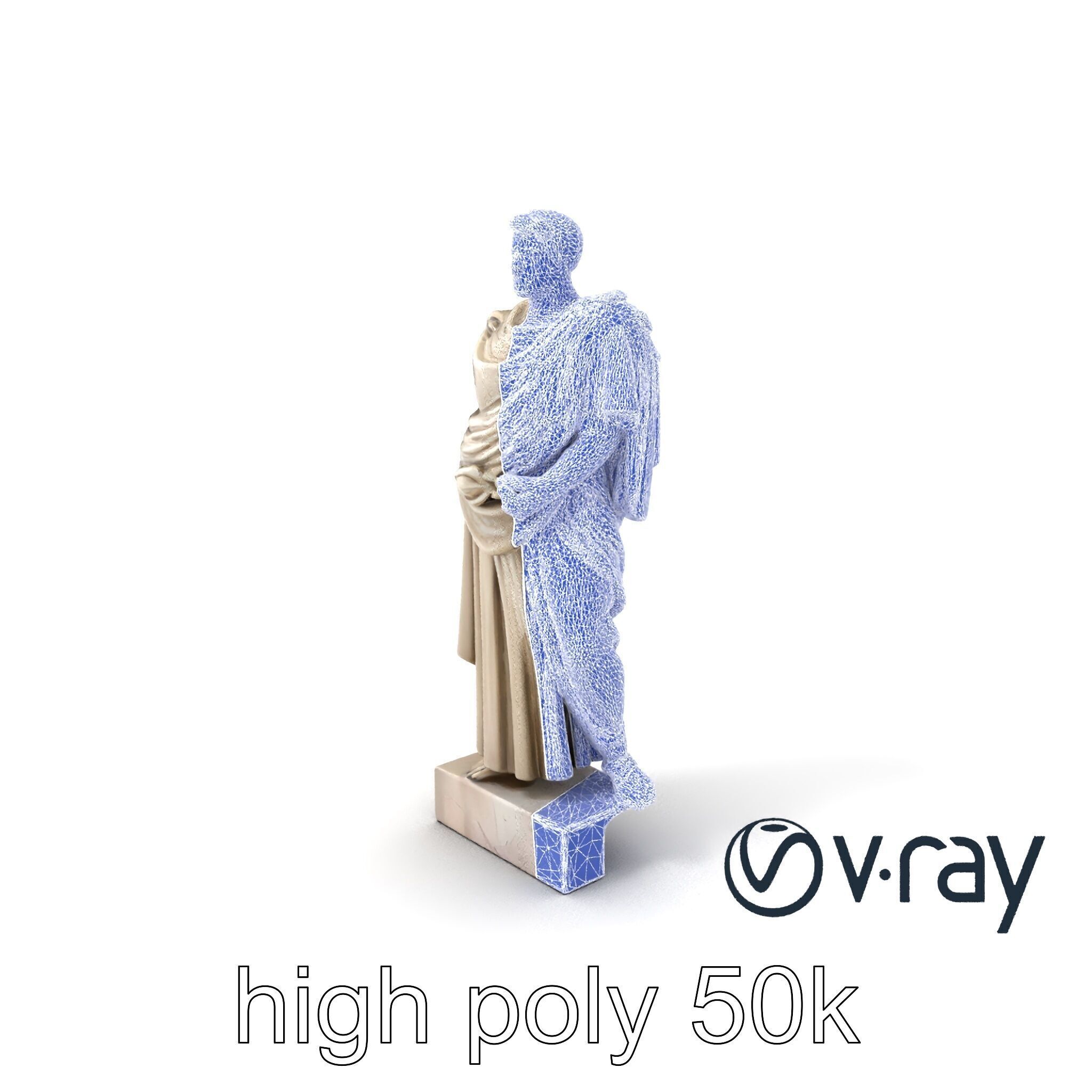 Charioteer of Delphi Statue model pack Low-poly 3D model_10