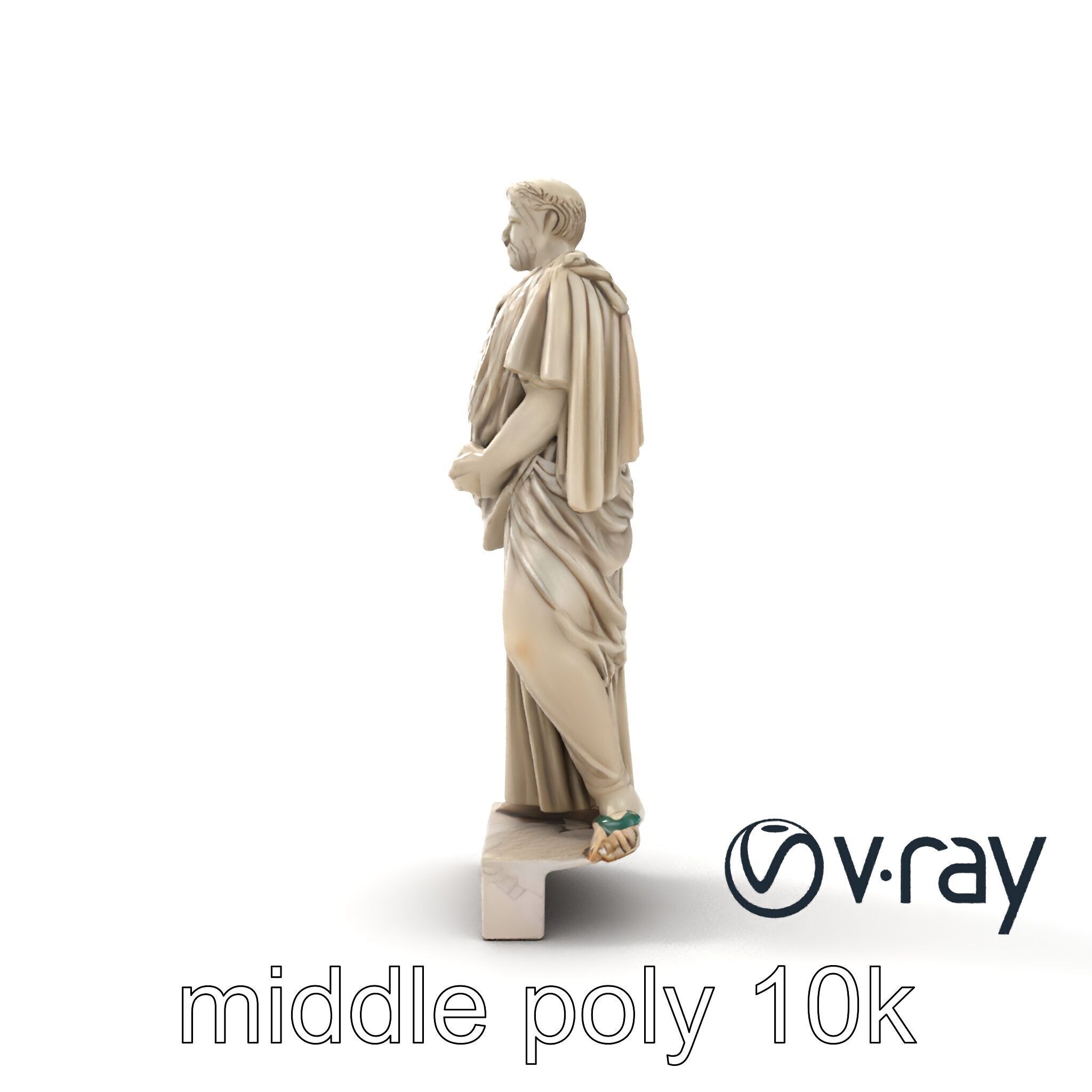 Charioteer of Delphi Statue model pack Low-poly 3D model_15