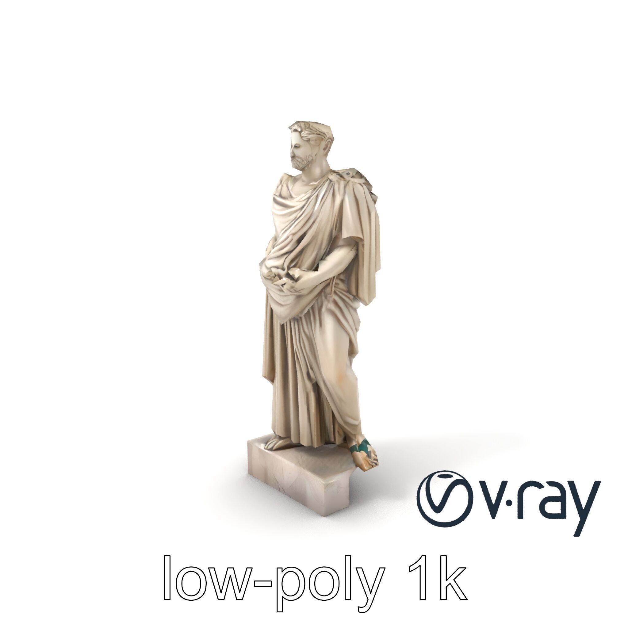 Charioteer of Delphi Statue model pack Low-poly 3D model_5