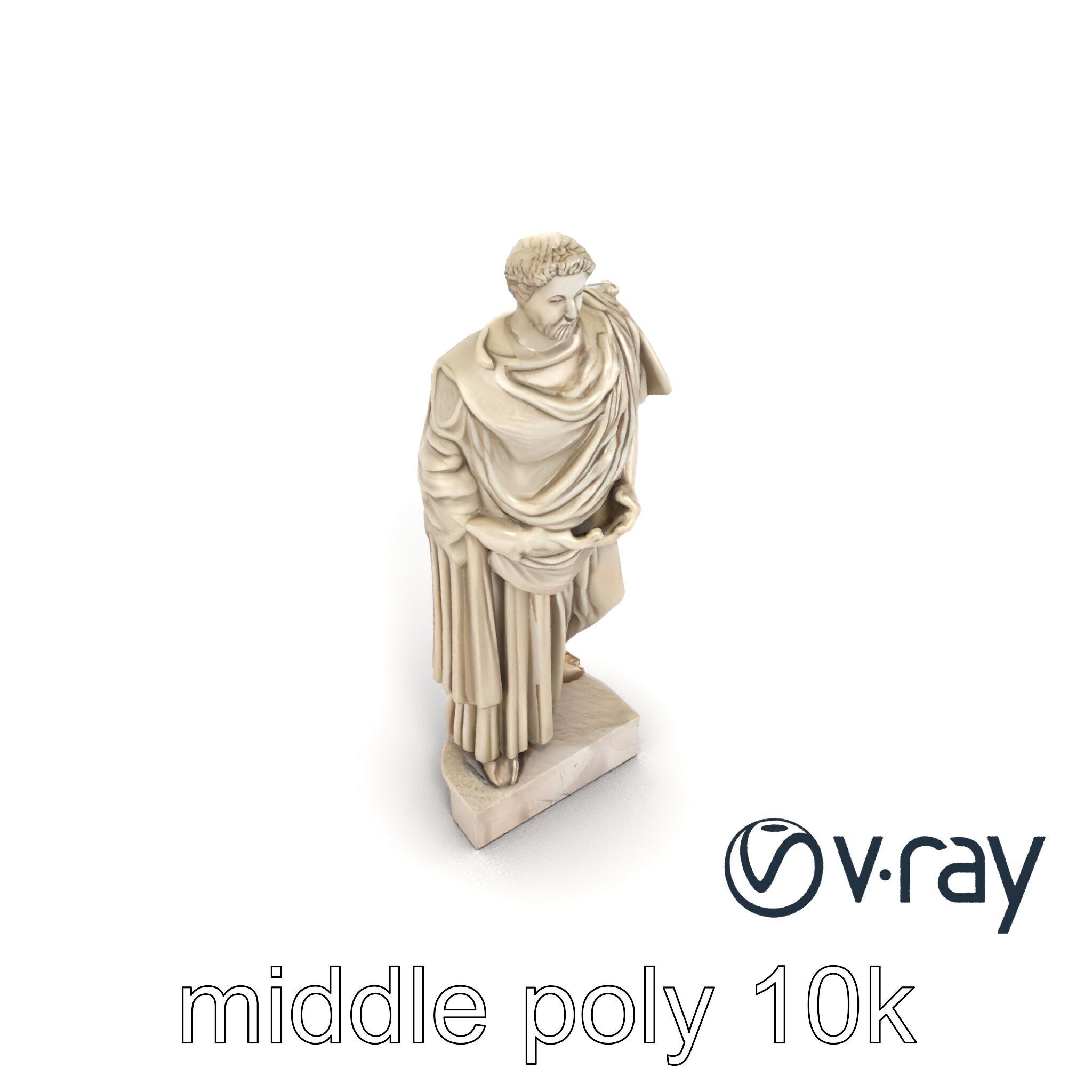 Charioteer of Delphi Statue model pack Low-poly 3D model_21