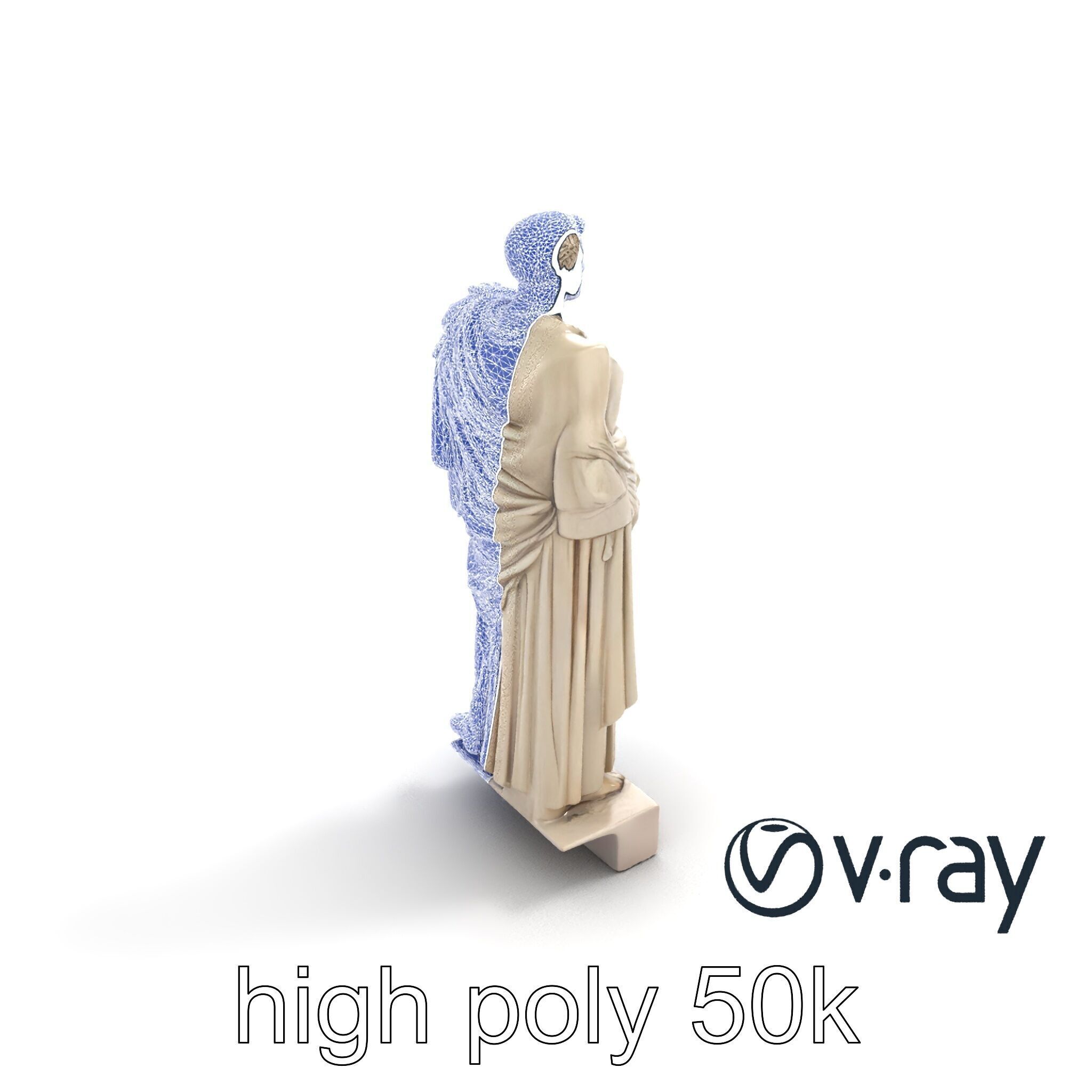 Charioteer of Delphi Statue model pack Low-poly 3D model_16