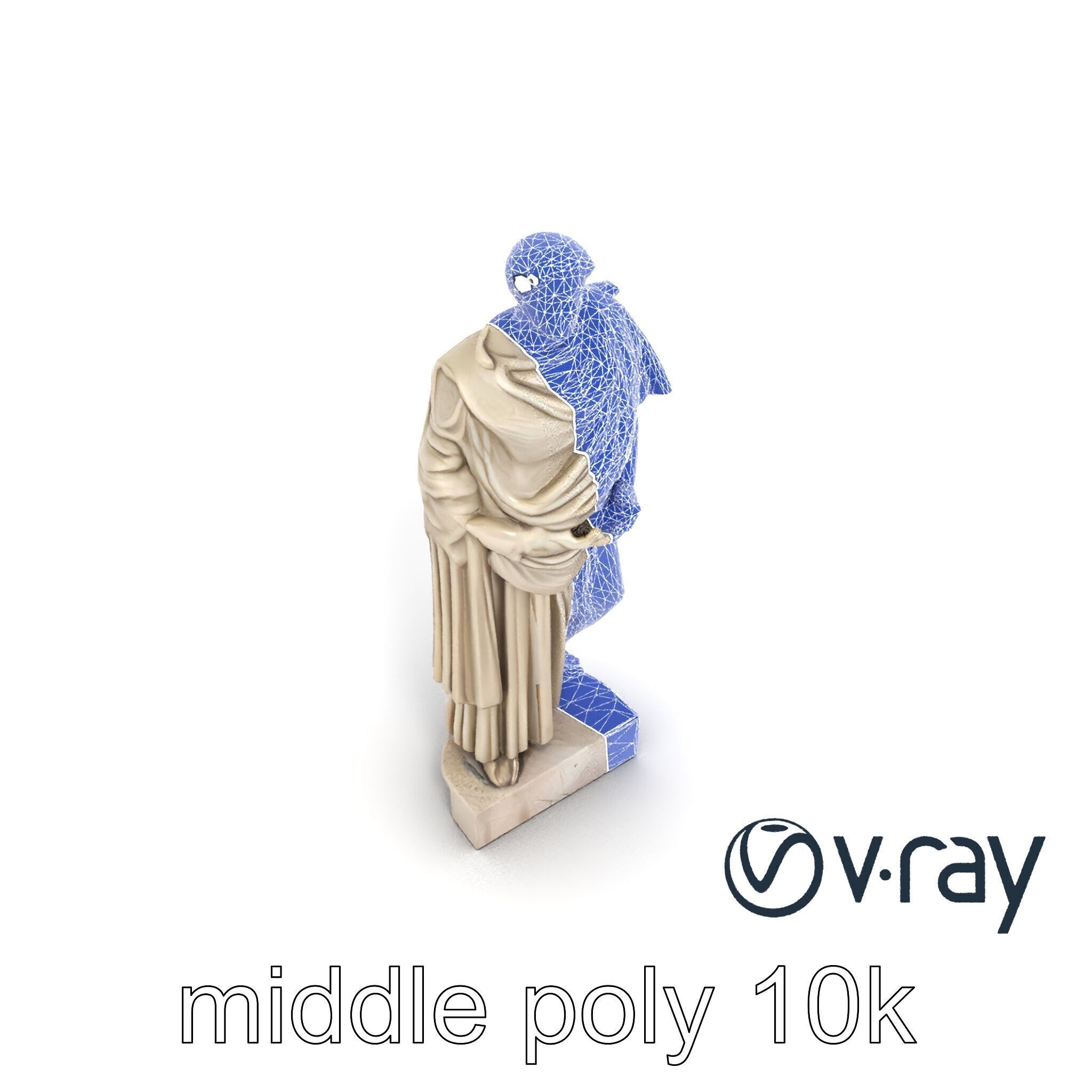 Charioteer of Delphi Statue model pack Low-poly 3D model_14