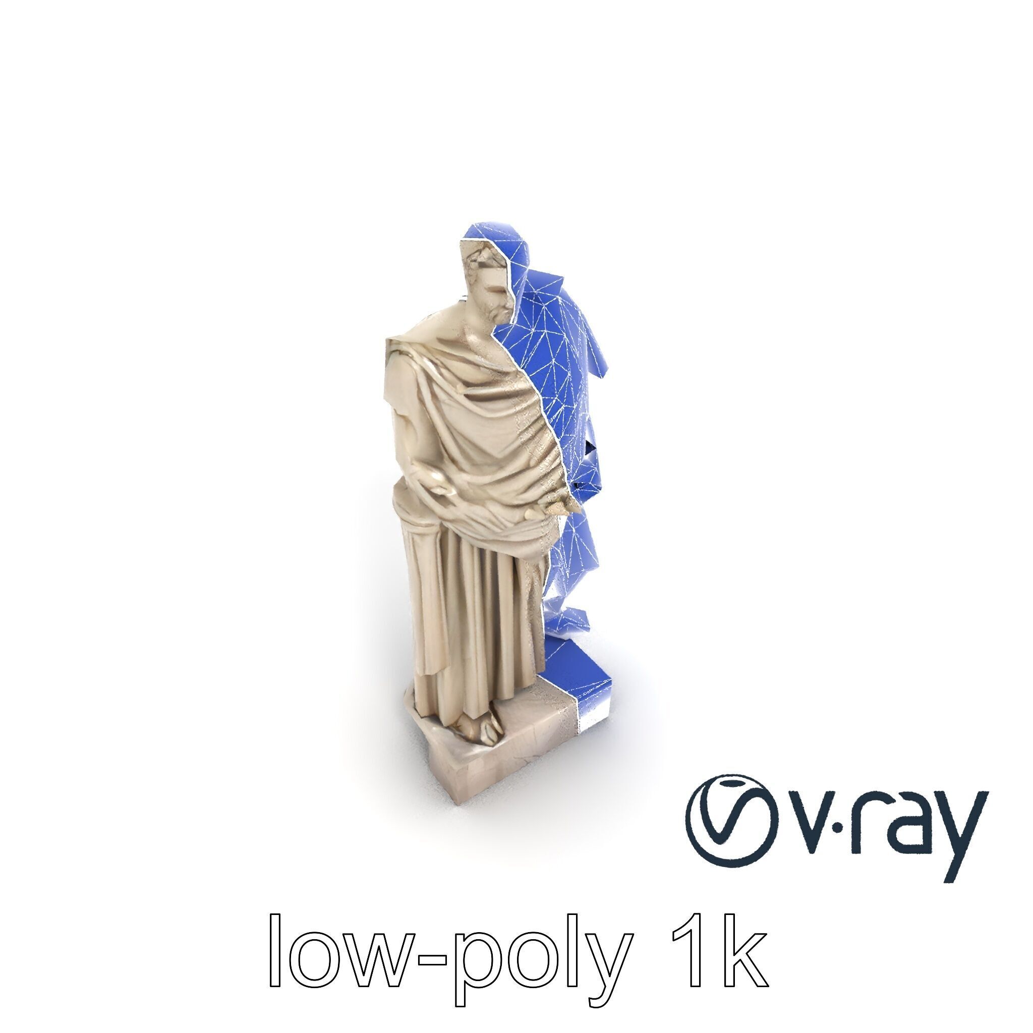 Charioteer of Delphi Statue model pack Low-poly 3D model_13