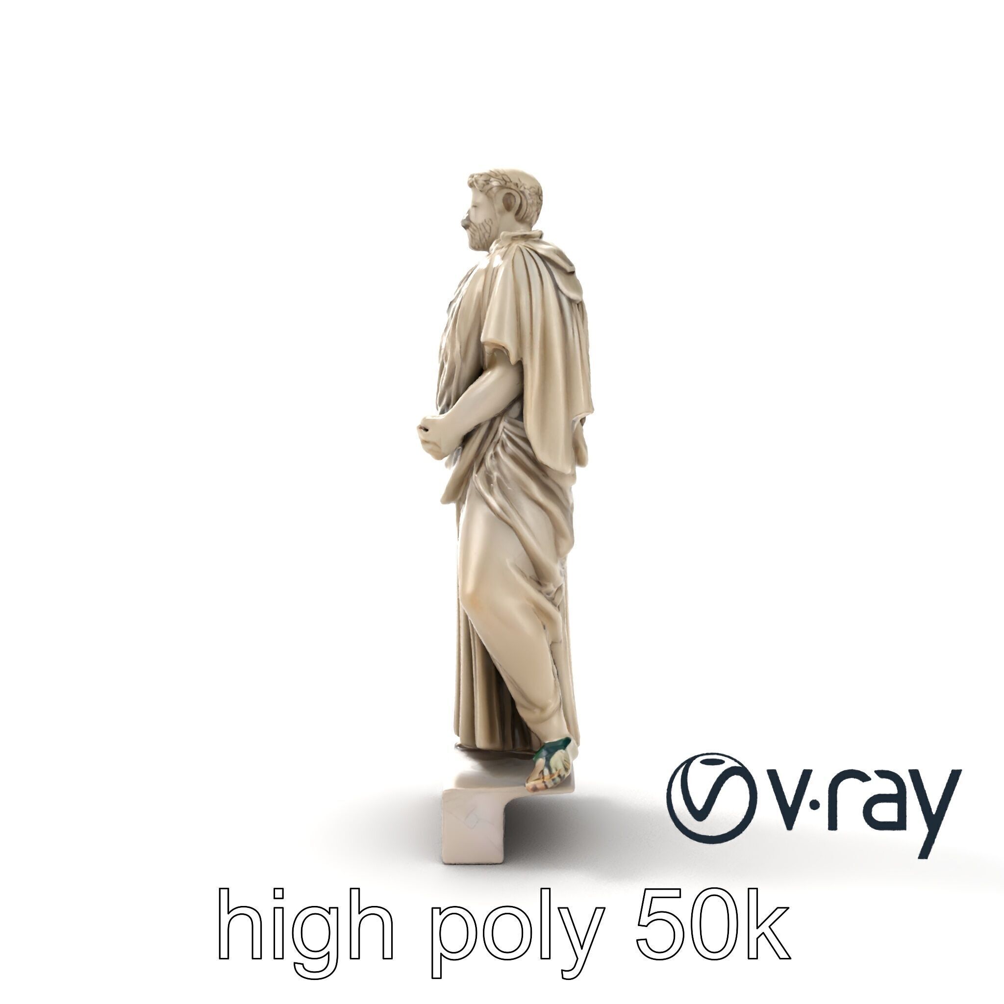 Charioteer of Delphi Statue model pack Low-poly 3D model_20