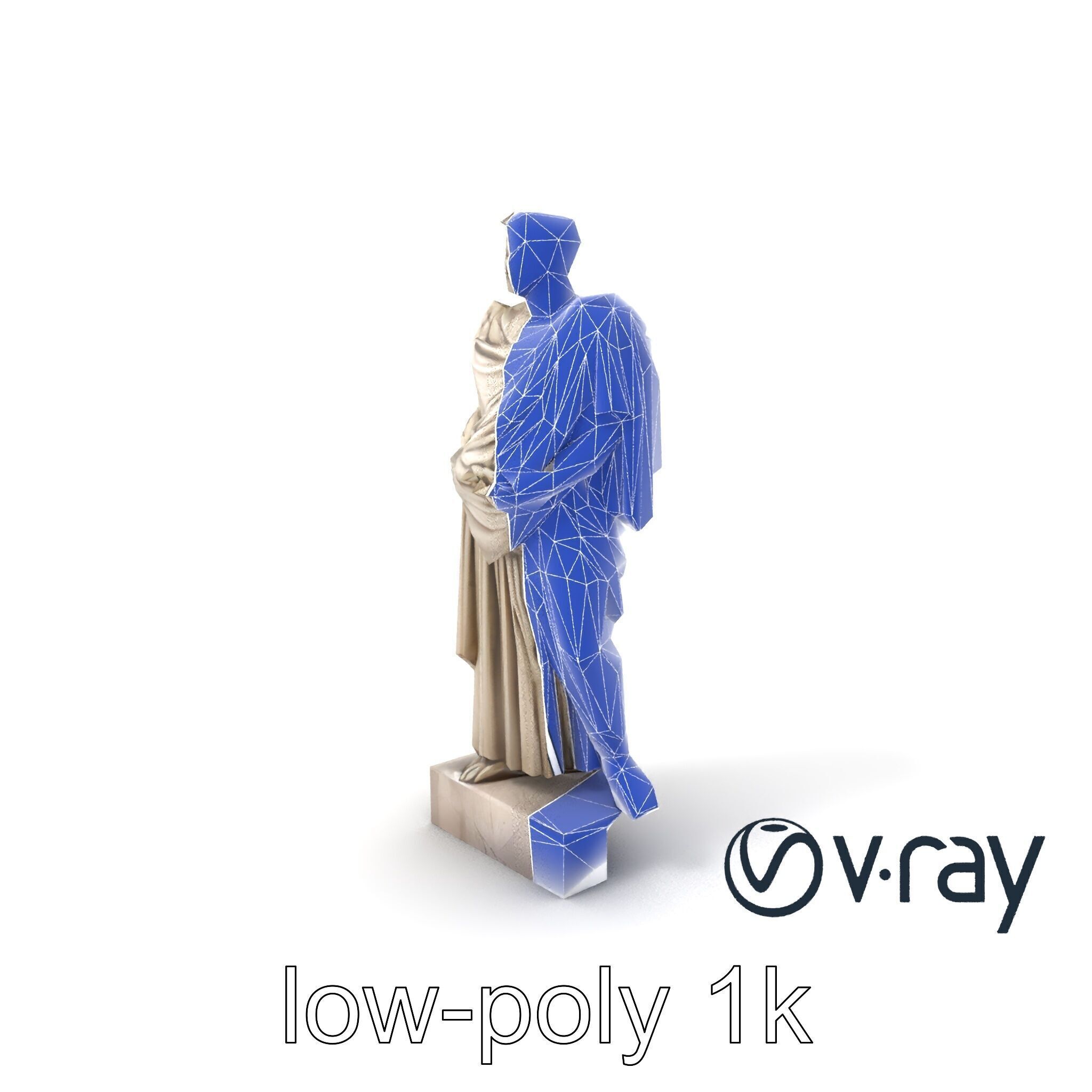 Charioteer of Delphi Statue model pack Low-poly 3D model_7