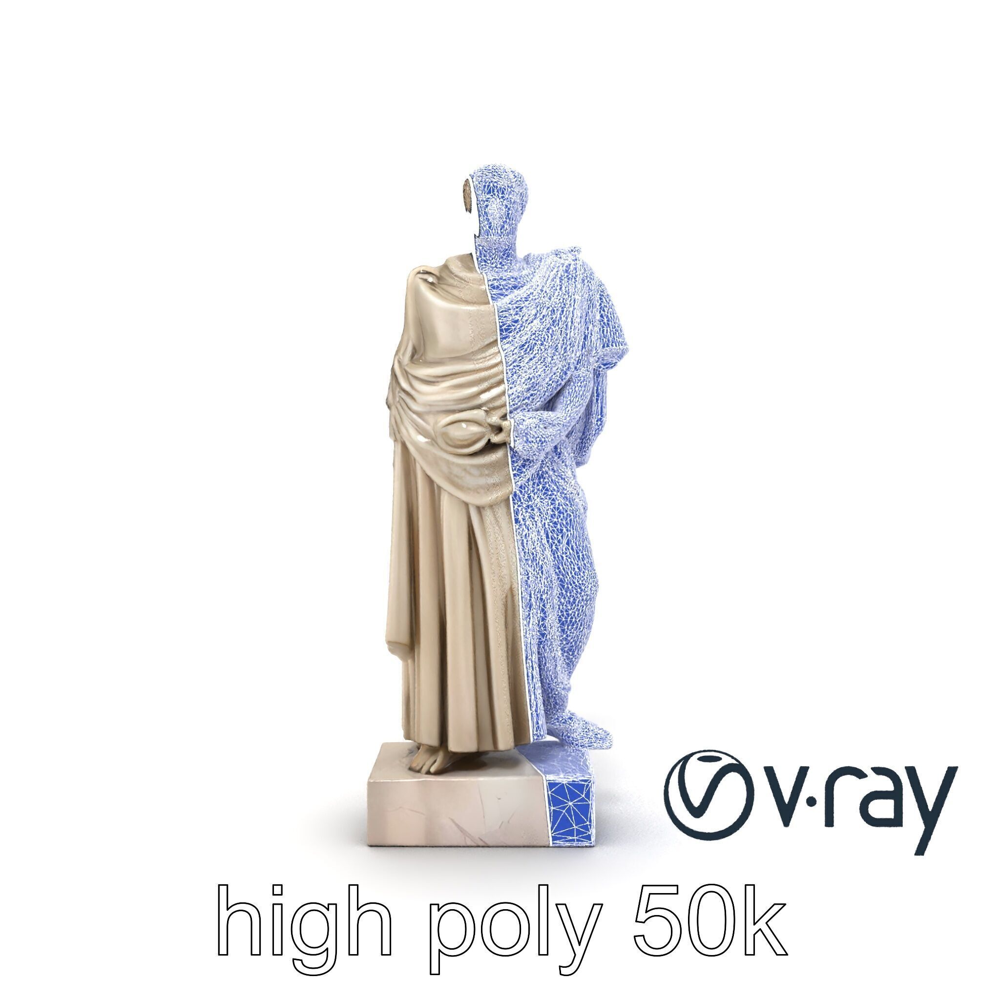 Charioteer of Delphi Statue model pack Low-poly 3D model_31