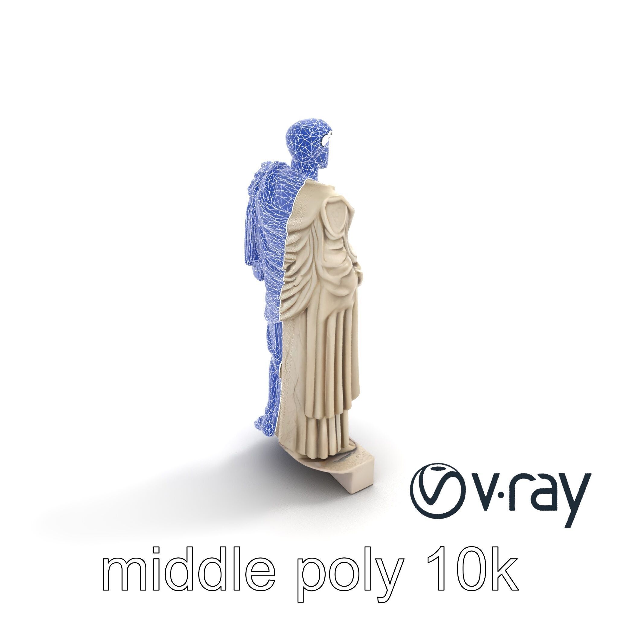 Charioteer of Delphi Statue model pack Low-poly 3D model_12