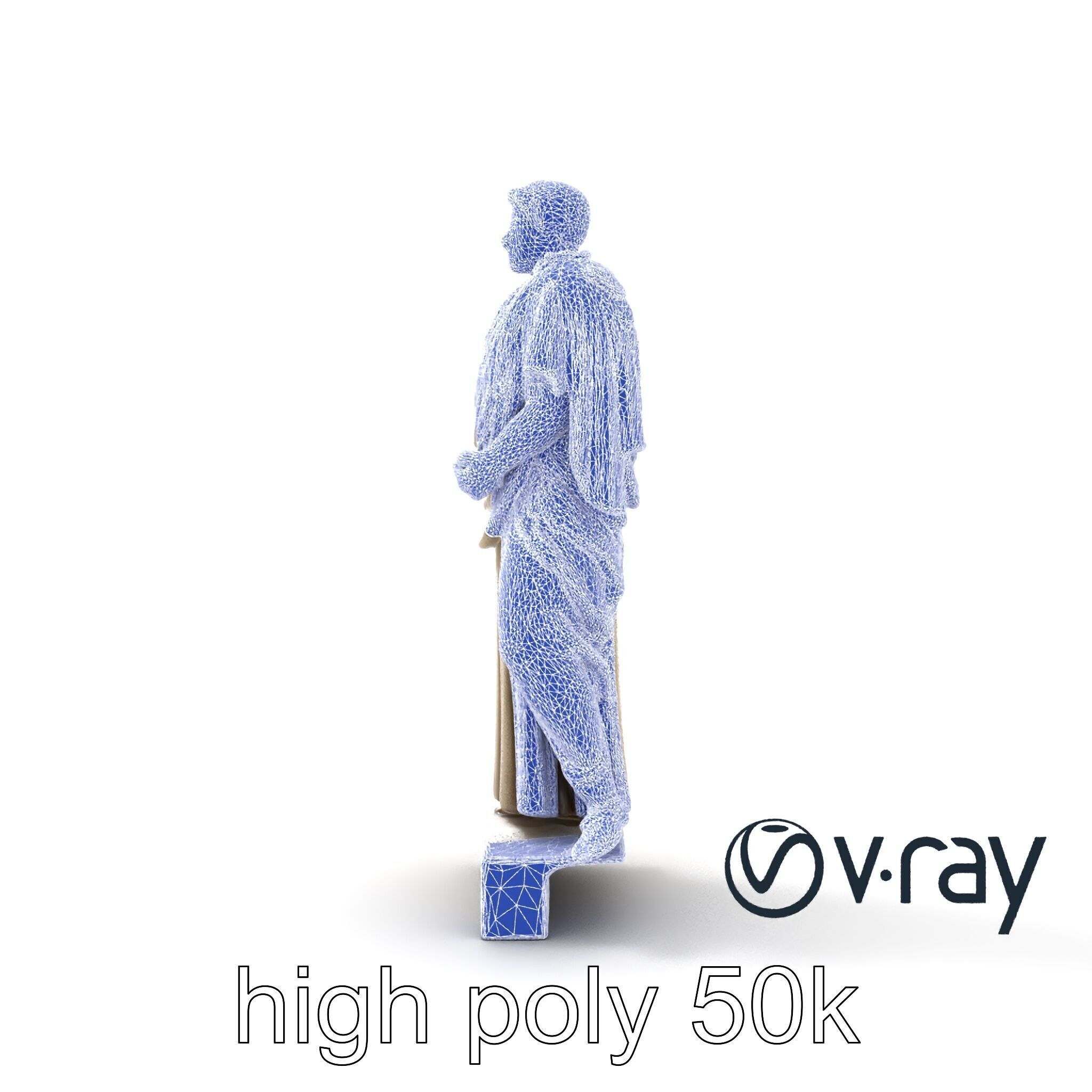 Charioteer of Delphi Statue model pack Low-poly 3D model_17