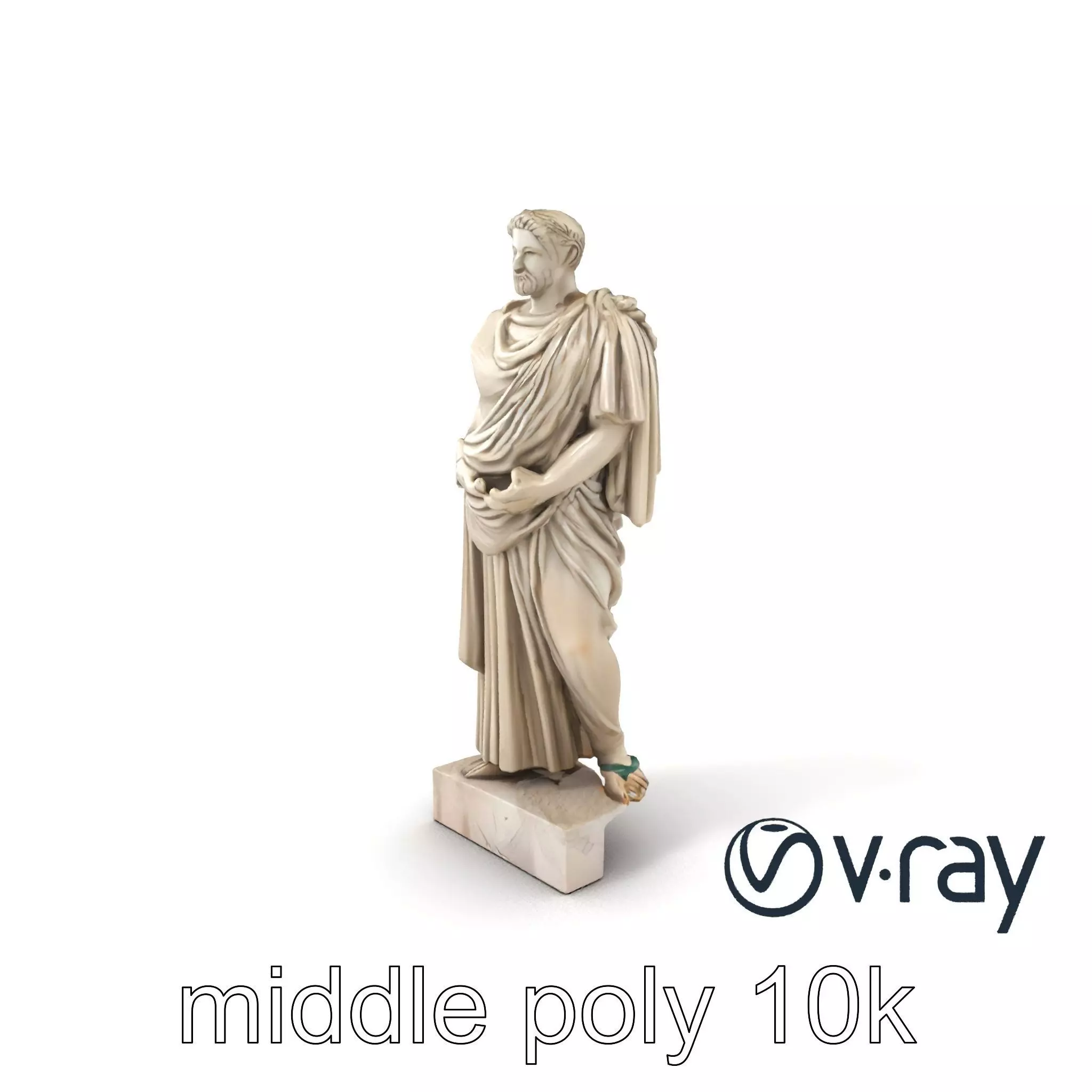 Charioteer of Delphi Statue model pack Low-poly 3D model_0