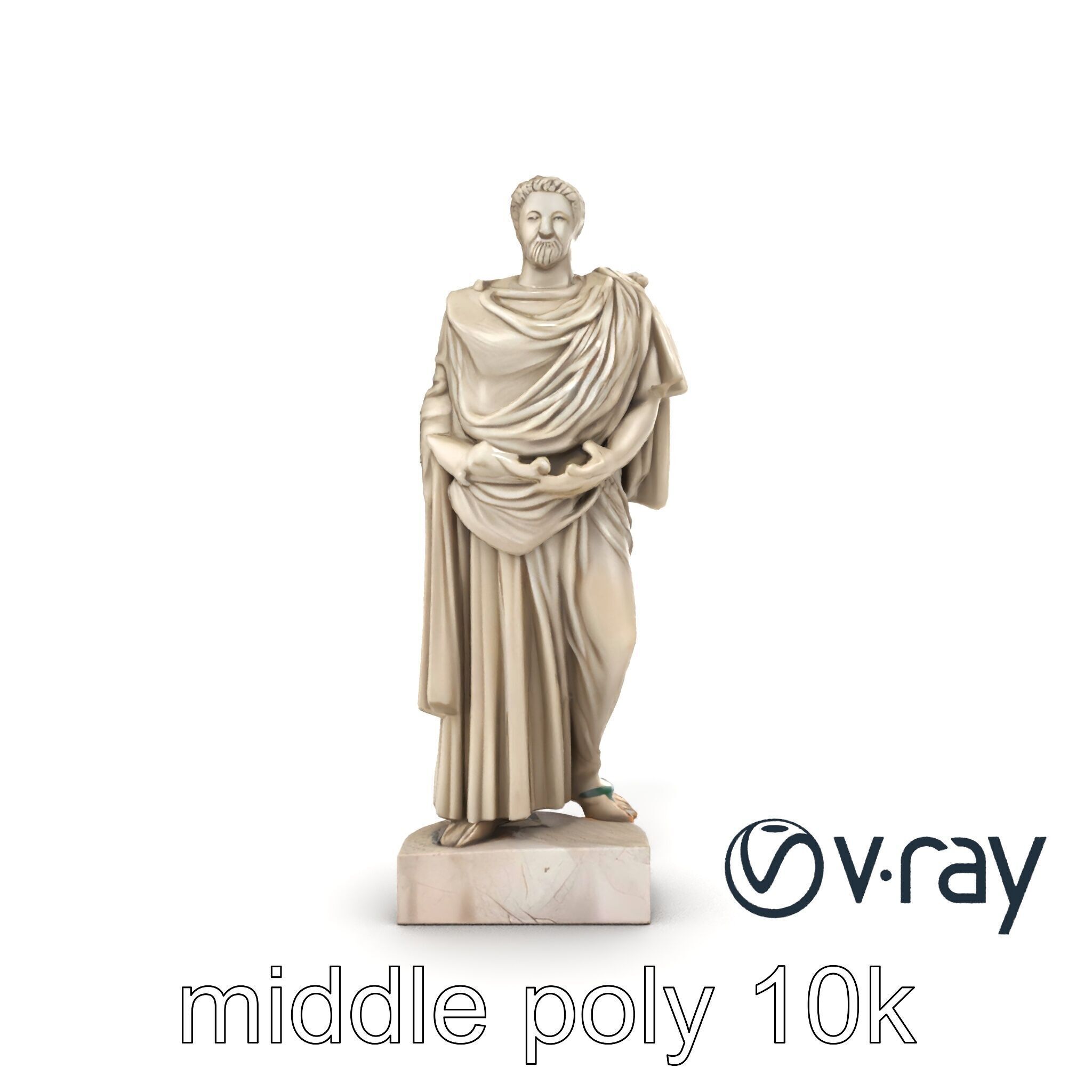 Charioteer of Delphi Statue model pack Low-poly 3D model_26