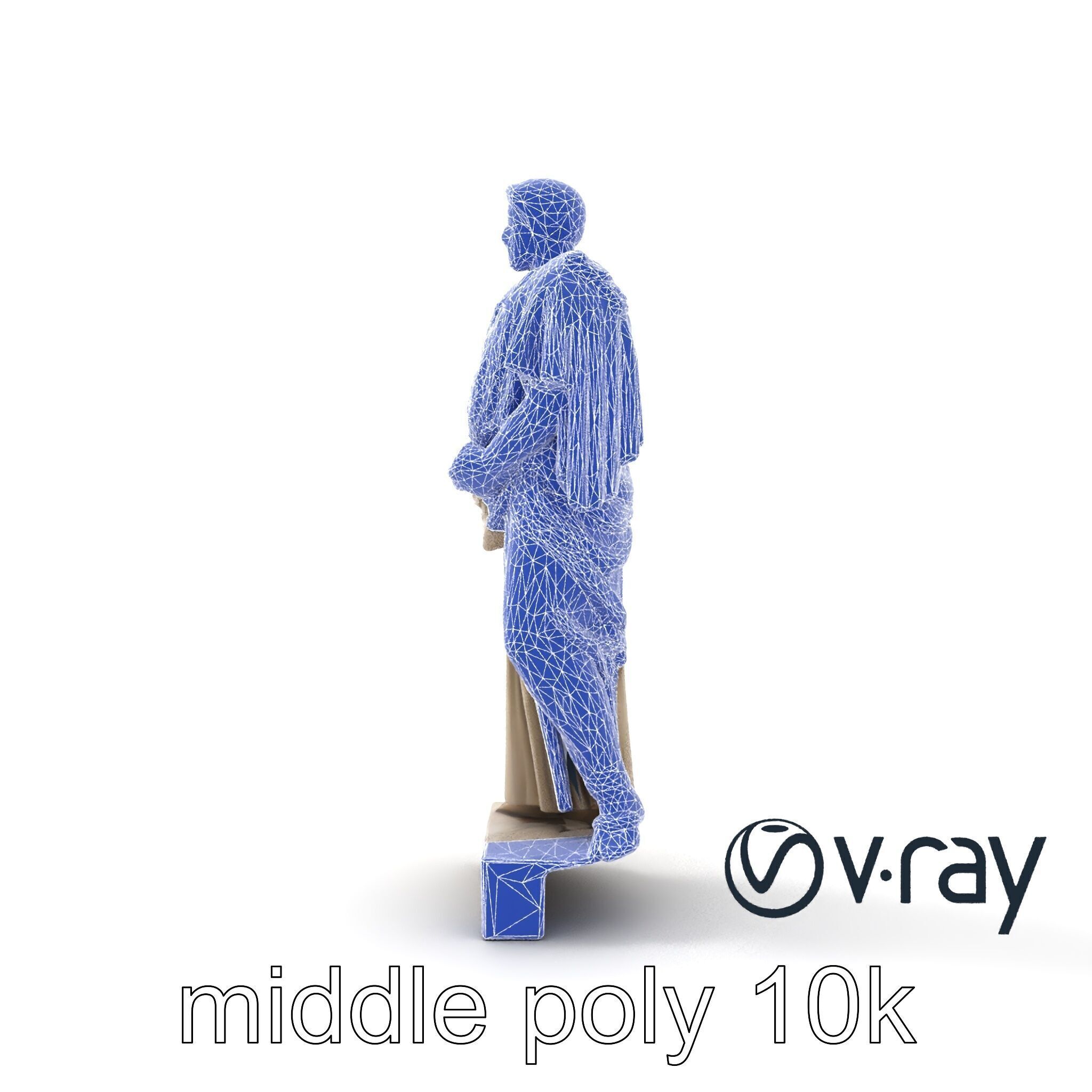 Charioteer of Delphi Statue model pack Low-poly 3D model_30