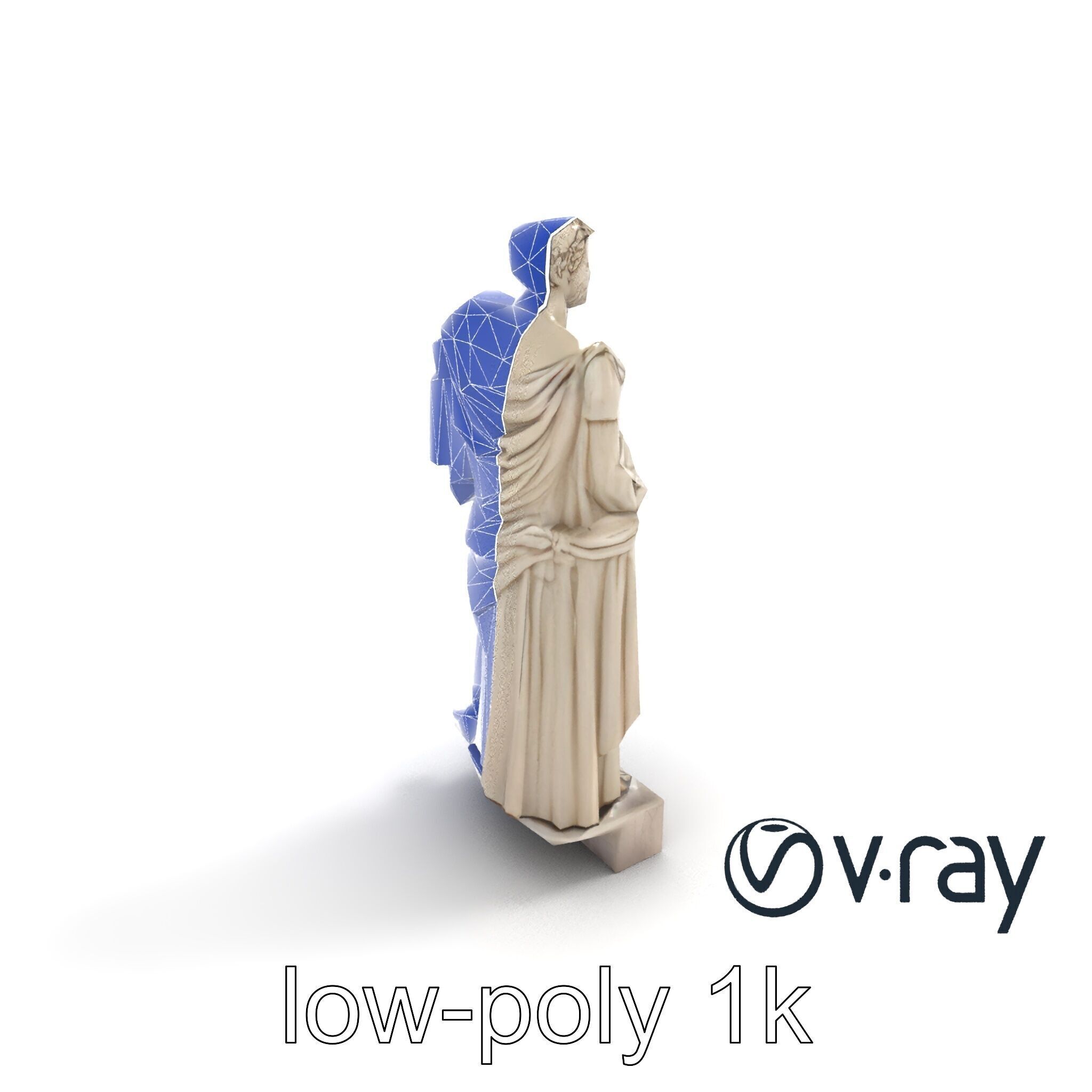 Charioteer of Delphi Statue model pack Low-poly 3D model_11