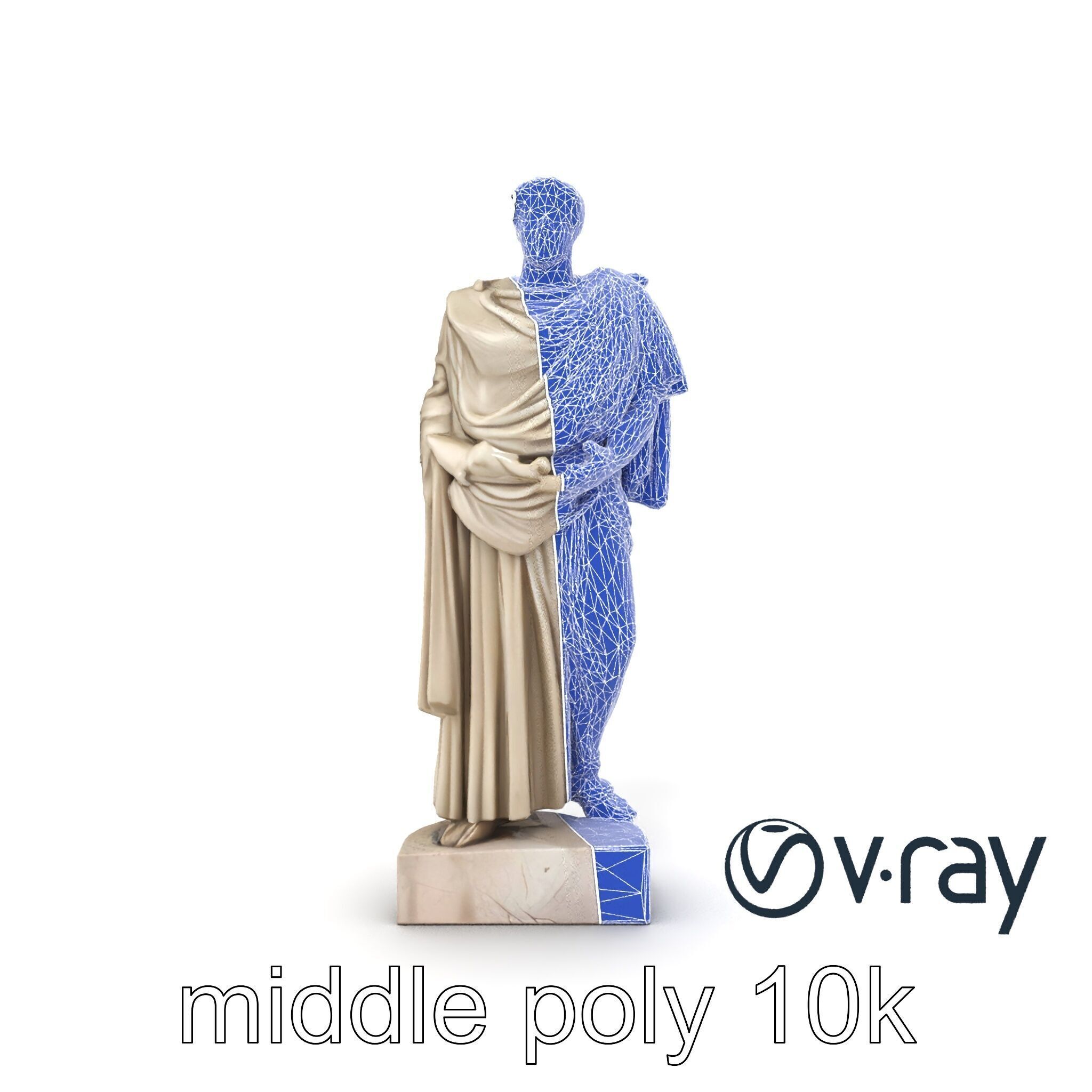 Charioteer of Delphi Statue model pack Low-poly 3D model_32