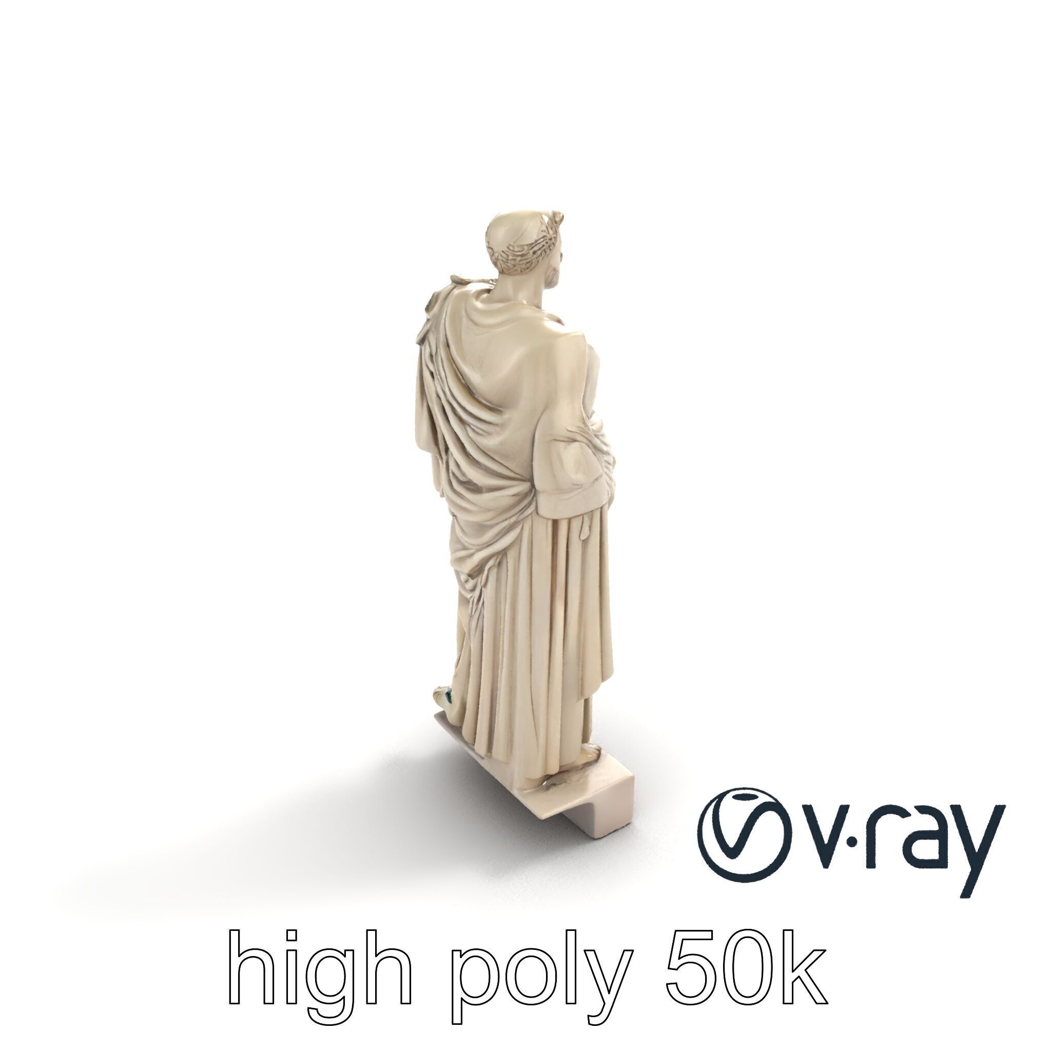 Charioteer of Delphi Statue model pack Low-poly 3D model_23