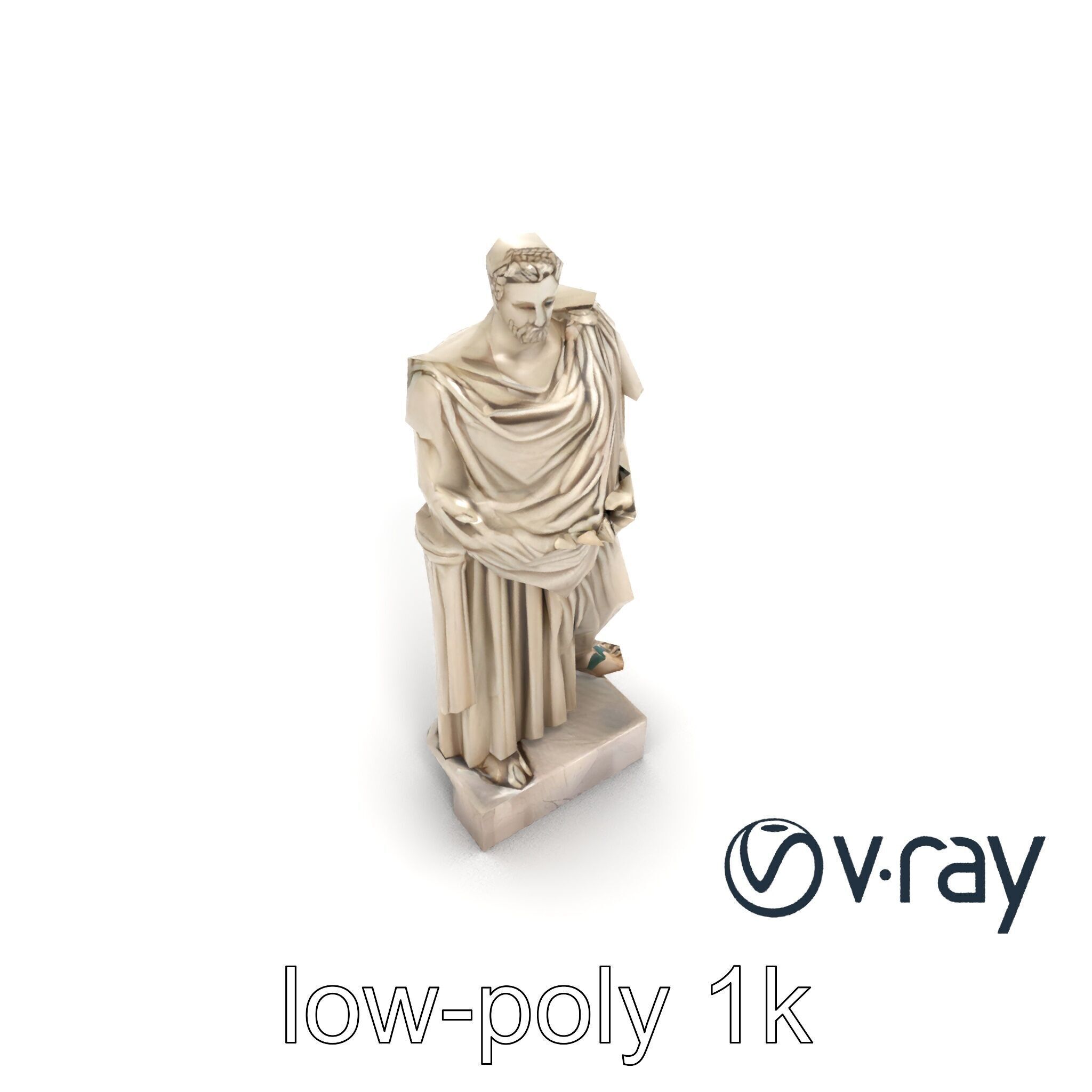 Charioteer of Delphi Statue model pack Low-poly 3D model_22