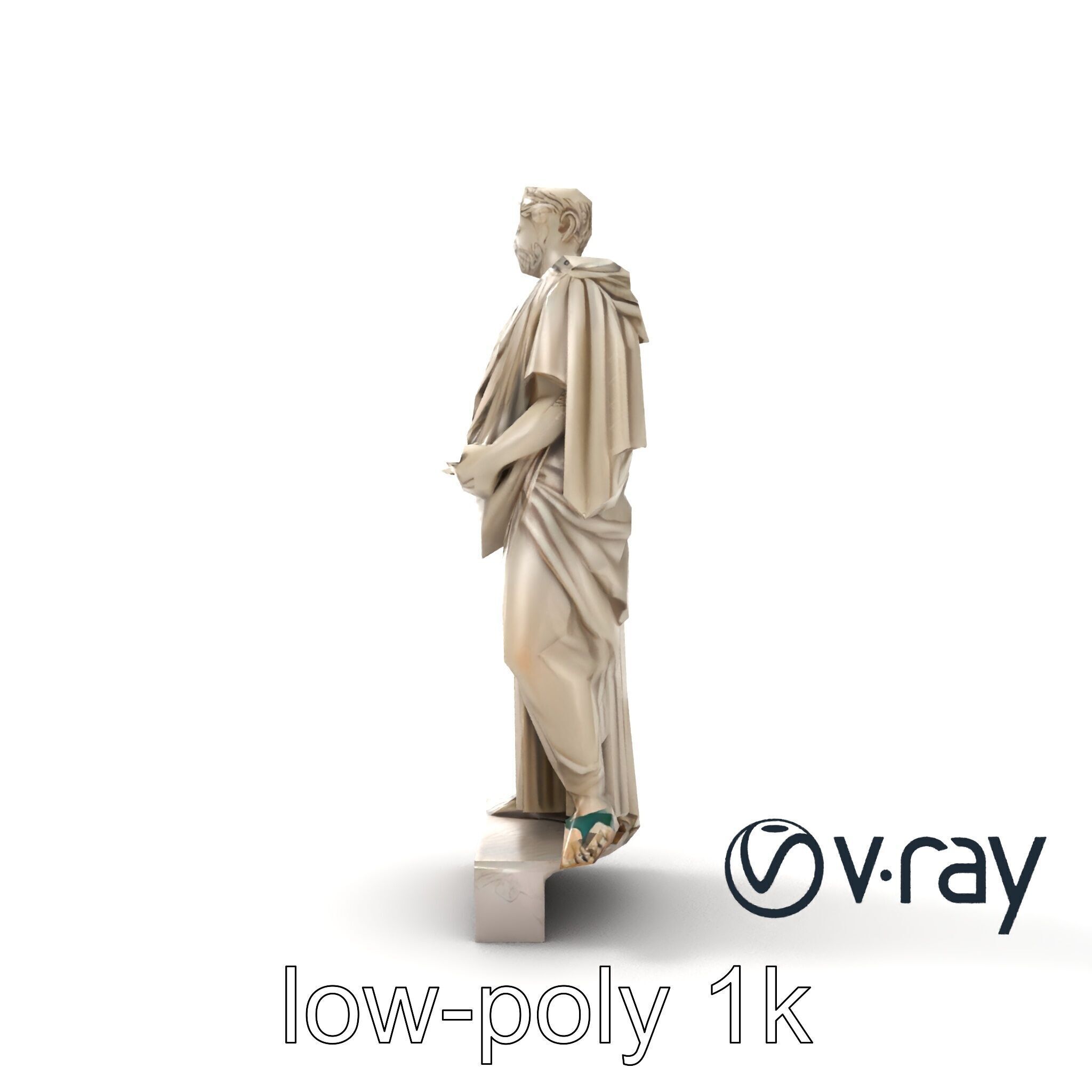 Charioteer of Delphi Statue model pack Low-poly 3D model_29