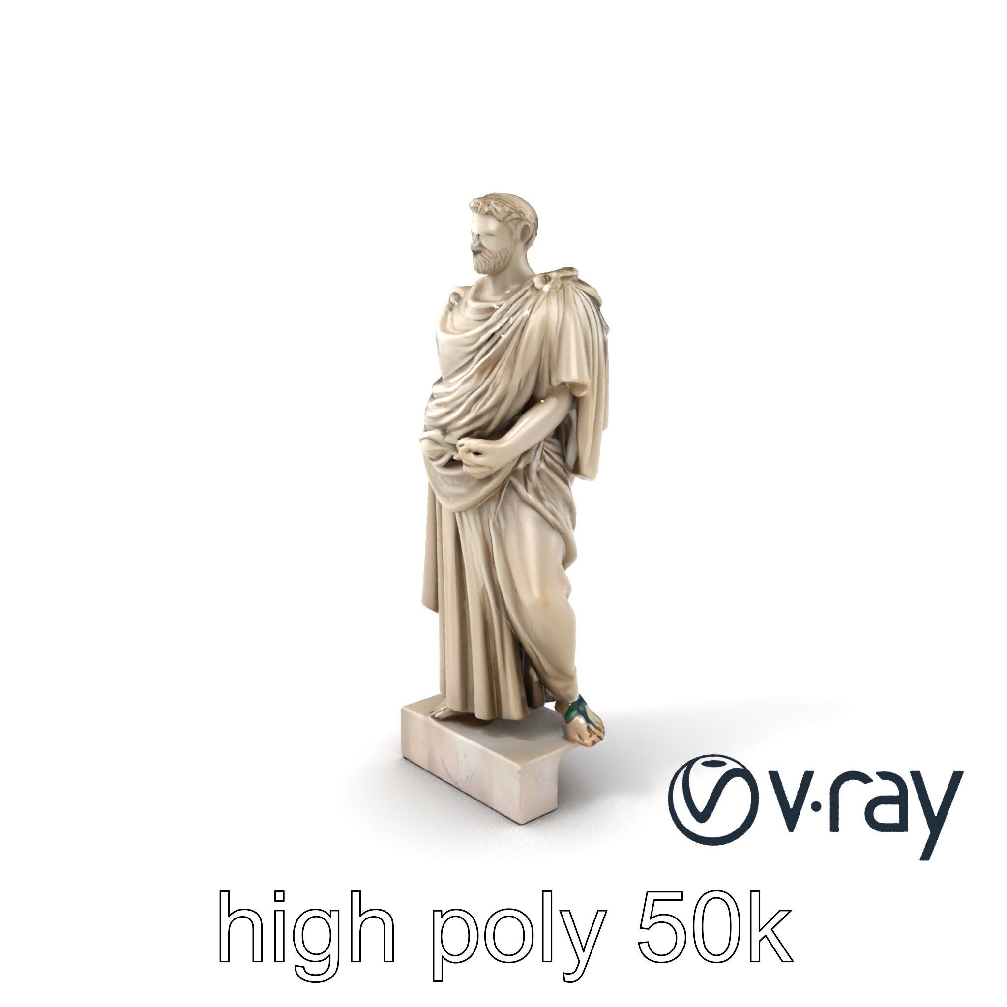 Charioteer of Delphi Statue model pack Low-poly 3D model_2