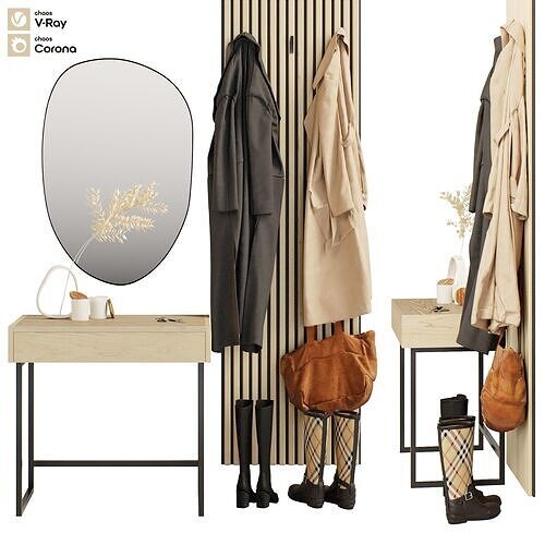 Hallway Wardrobe Set 114 3D model