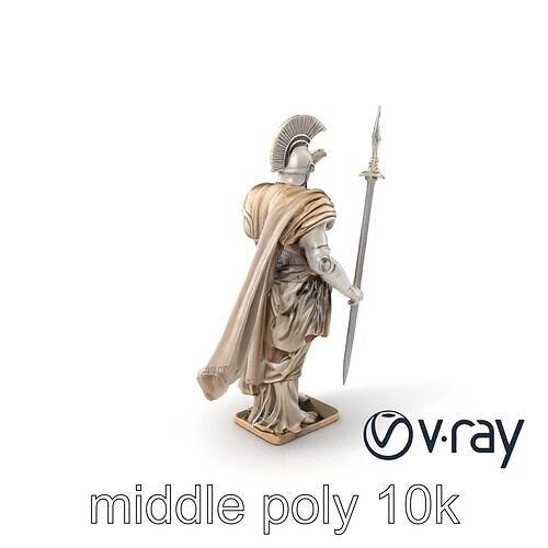 Heroic Roman Warrior Statue model pack Low-poly 3D model