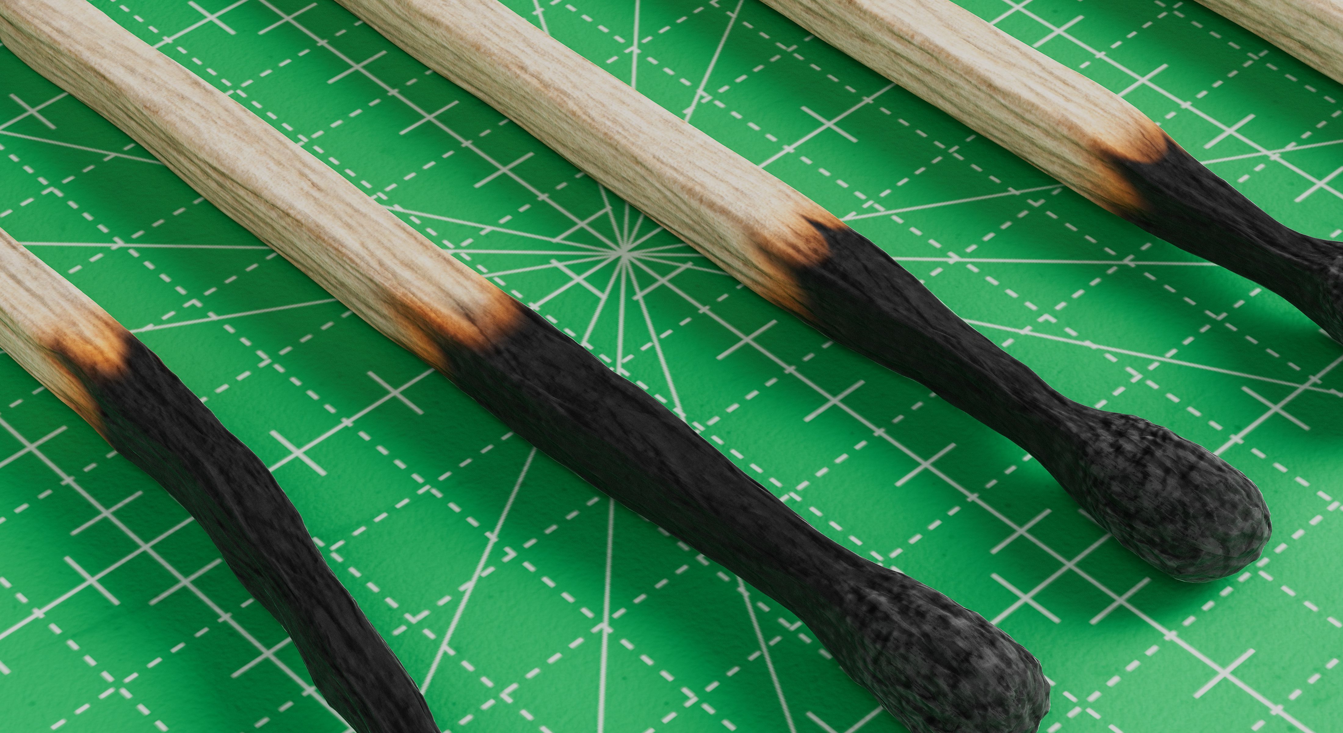 Burned Safety Matches Realistic 3D Model 3D model_11