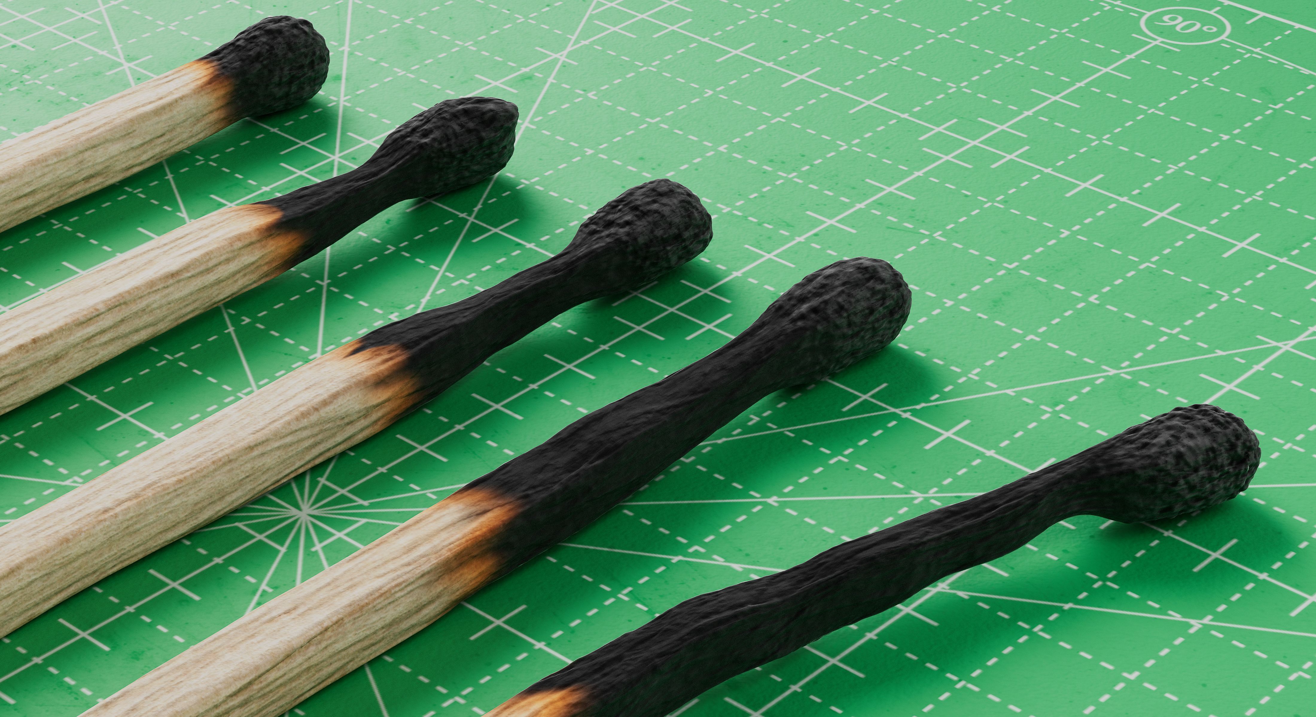 Burned Safety Matches Realistic 3D Model 3D model_2